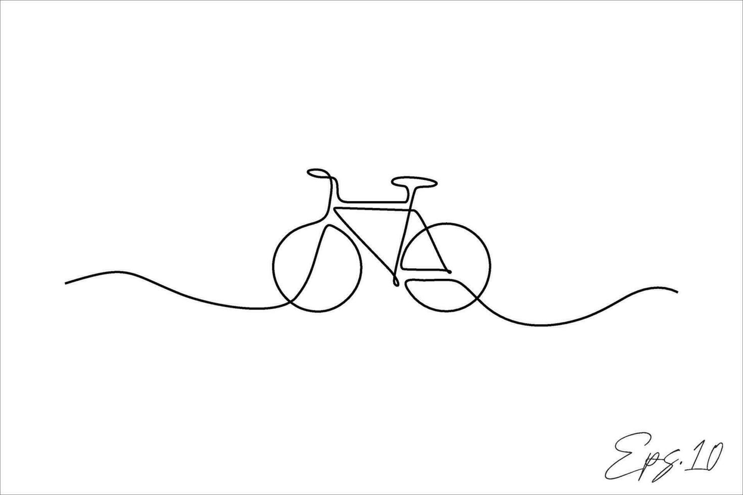 bicycle continuous line art drawing vector