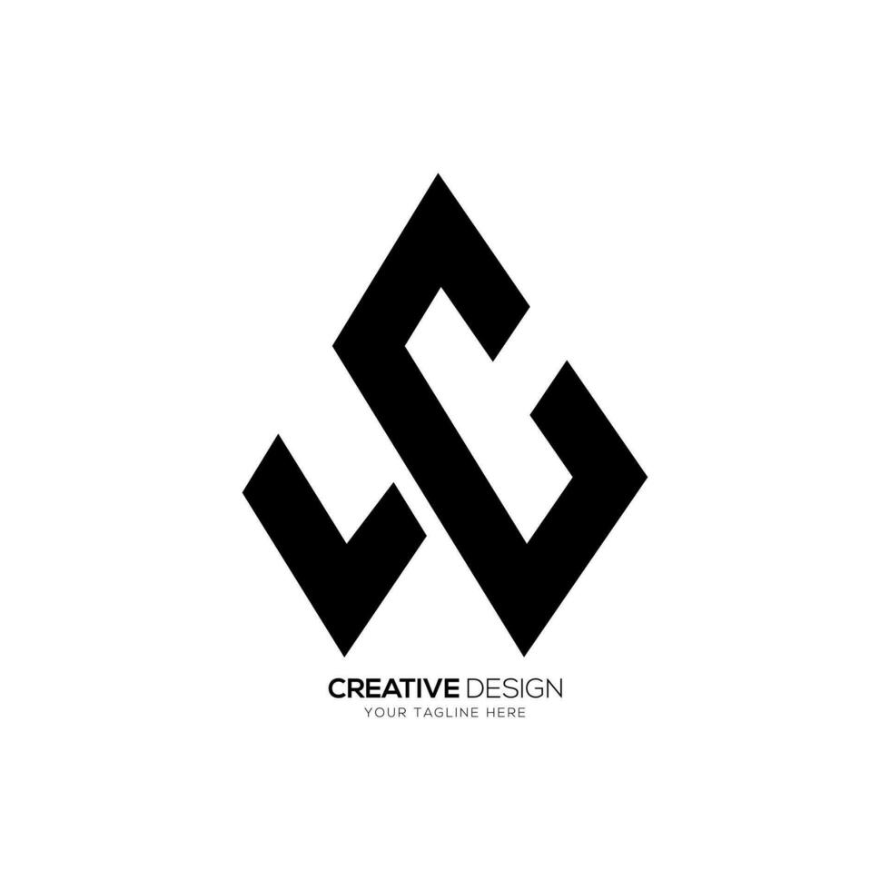 Letter v w c modern diamond shape unique creative abstract monogram logo vector