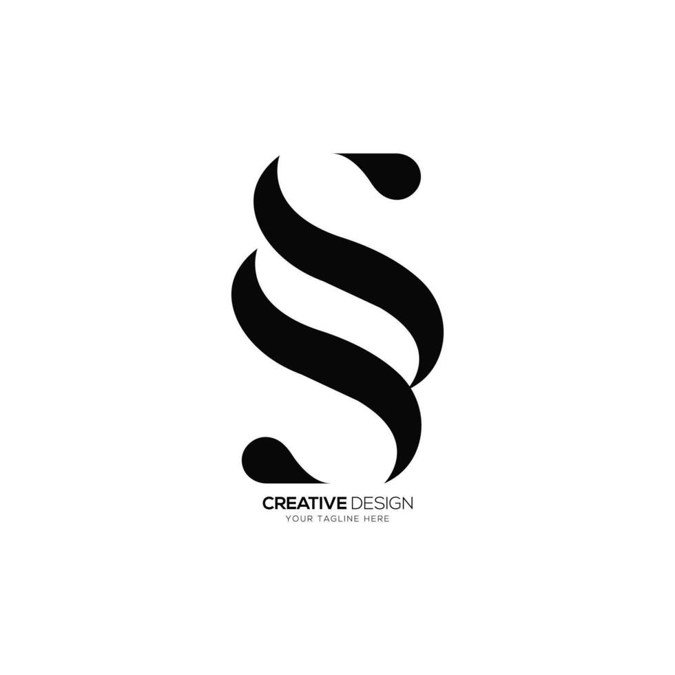 letra ss inicial clásico elegante elegante monograma tipografía logo estilo vector