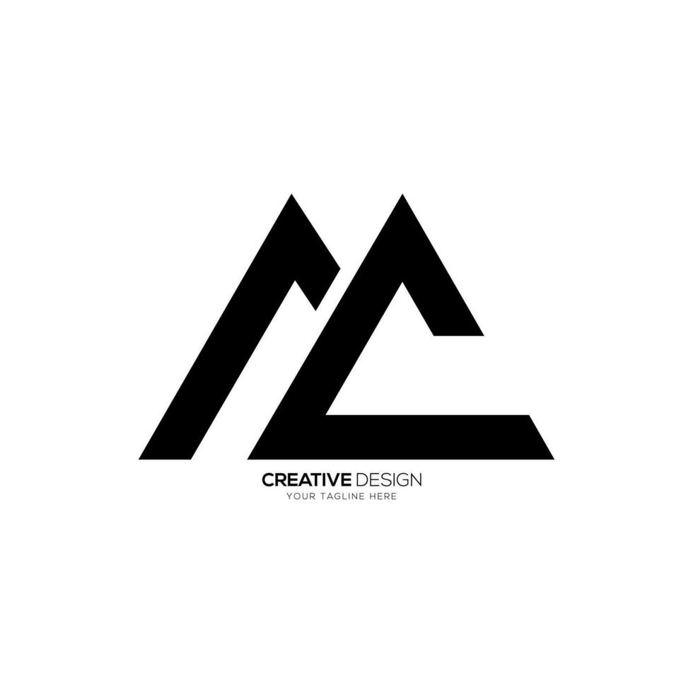 Letter Mc with mountain shape creative abstract monogram logo design idea vector