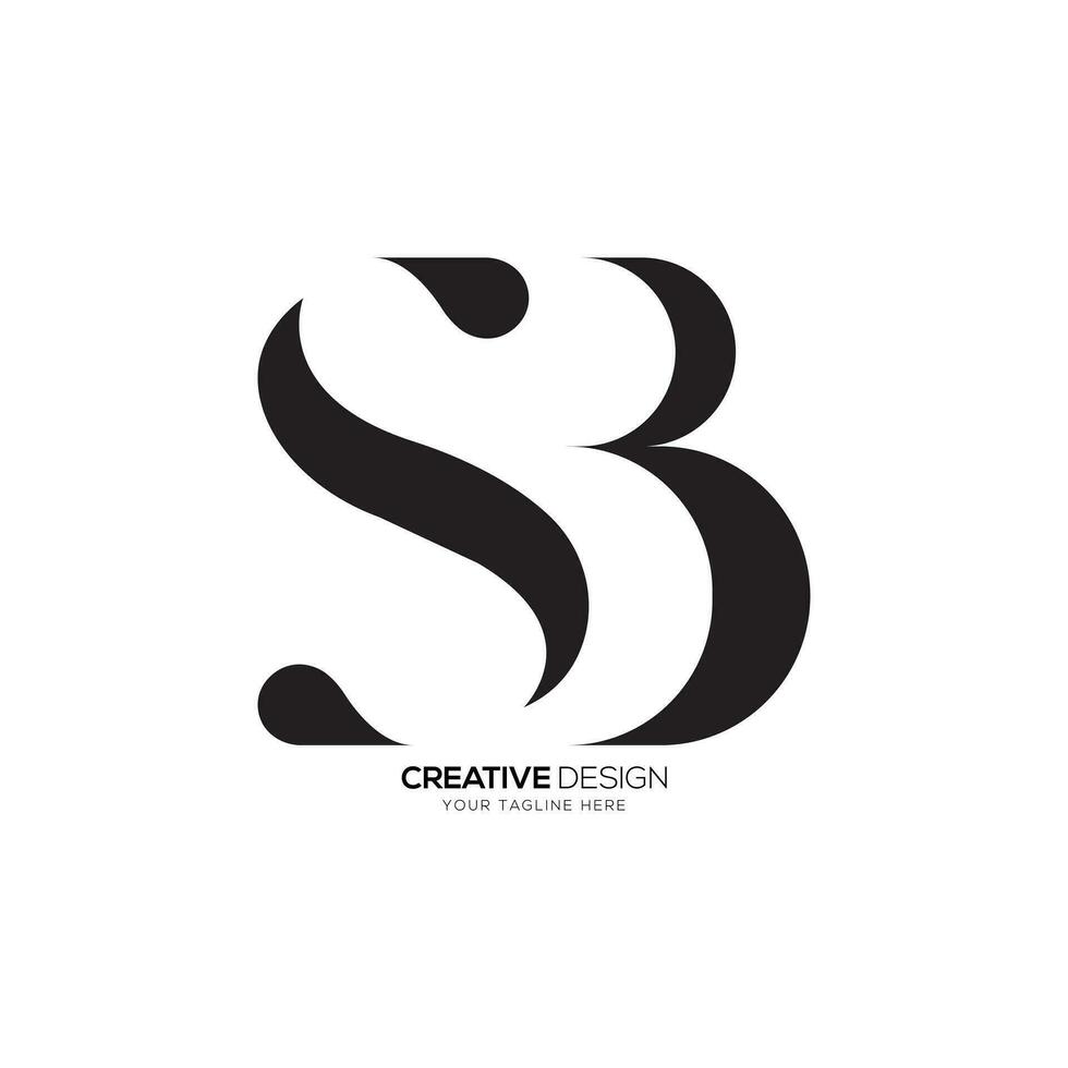 Letter Sb classic stylish typography creative monogram logo vector