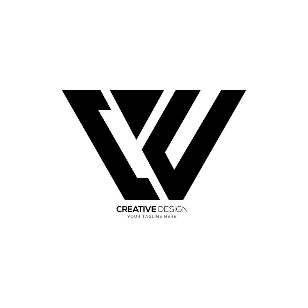 Letter Cw or Wc initial modern typography abstract monogram corporate logo design vector