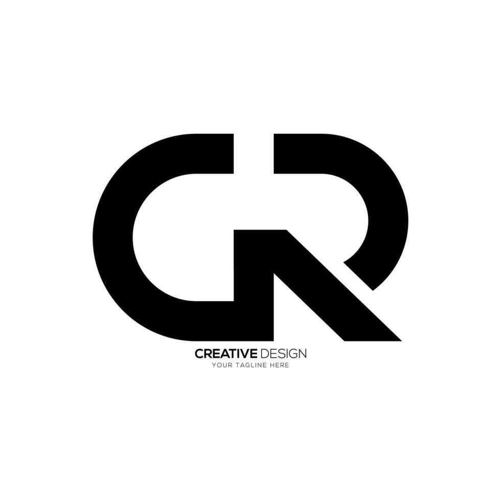 Letter Gr or Cr initial modern abstract unique corporate business logo vector