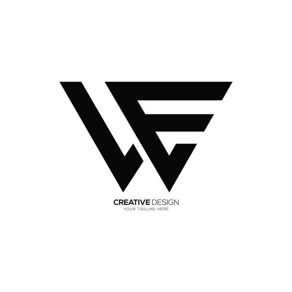 Letter l w e initial typography modern shapes alphabet monogram logo vector