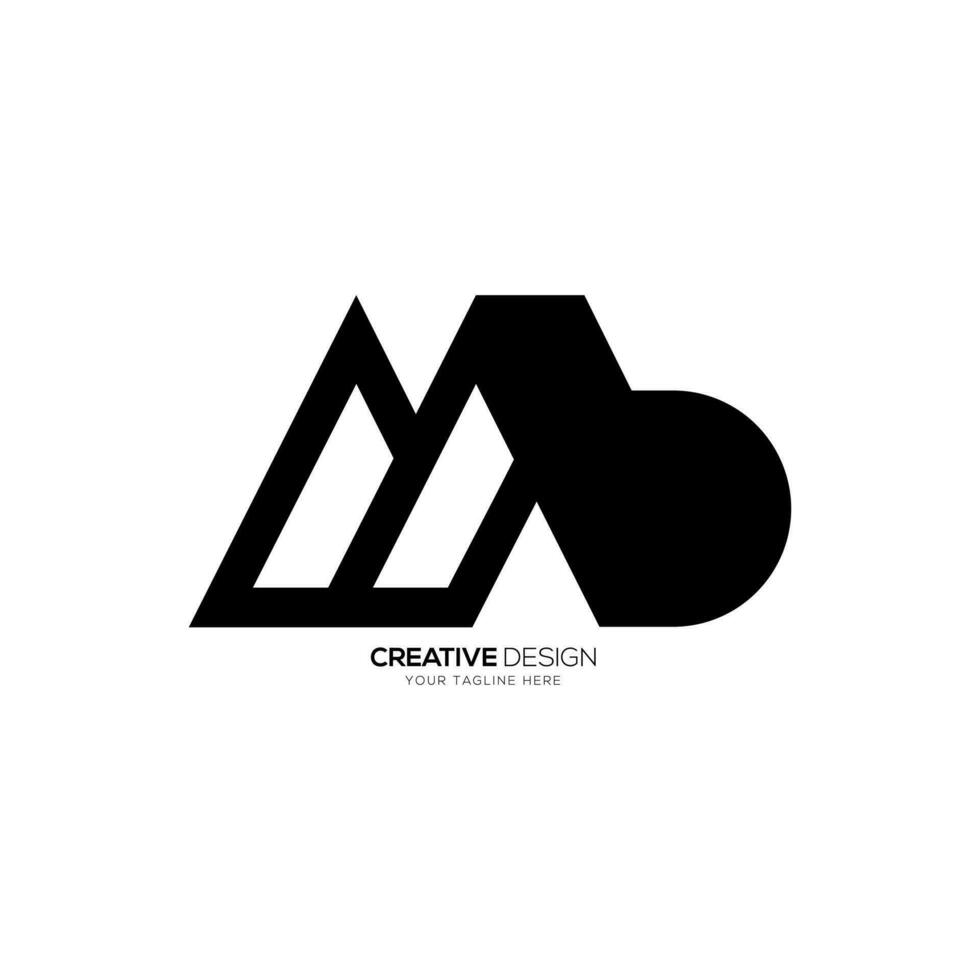 Letter Mb with lowercase modern typography monogram logo design idea vector