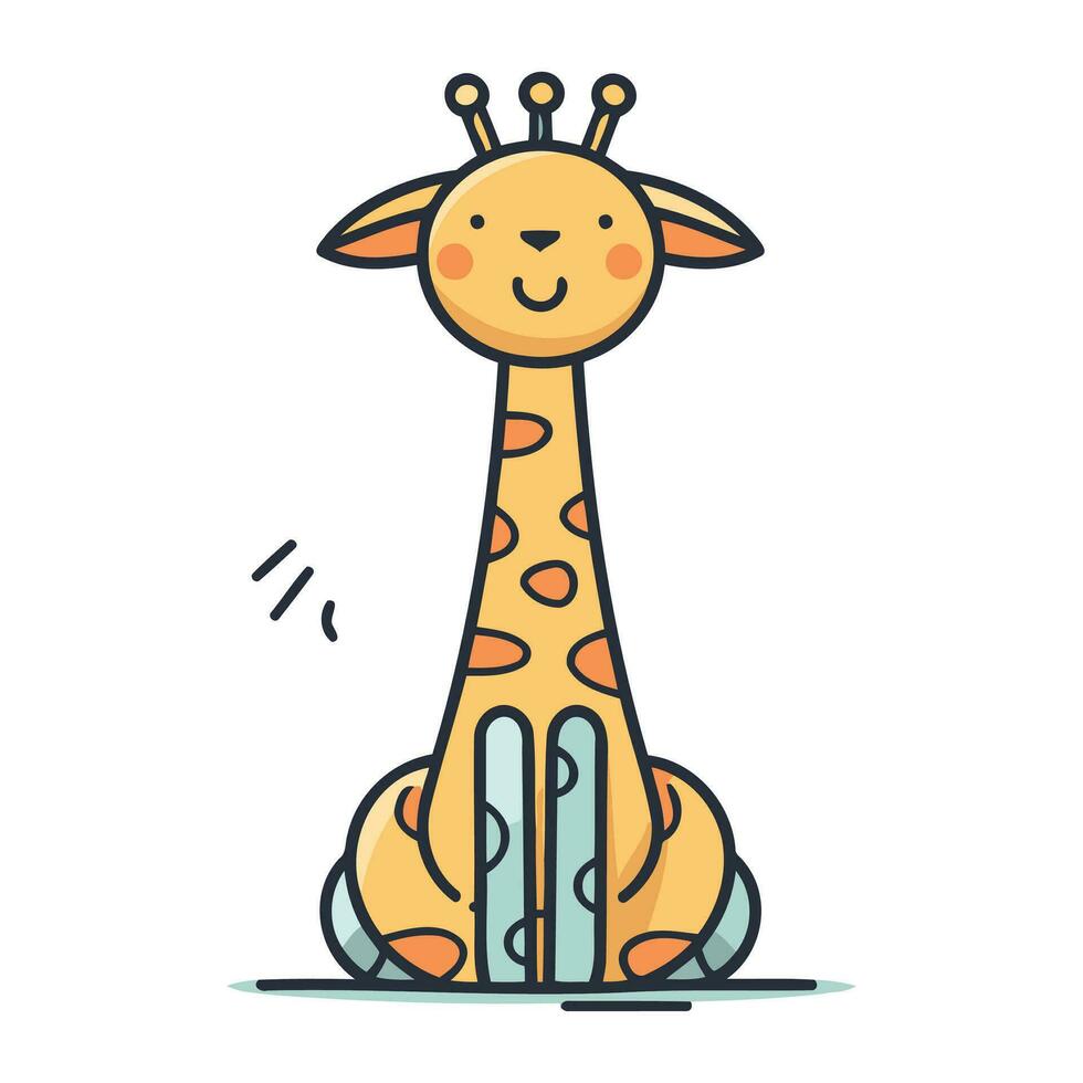 Cute cartoon giraffe. Vector illustration of a cute giraffe.