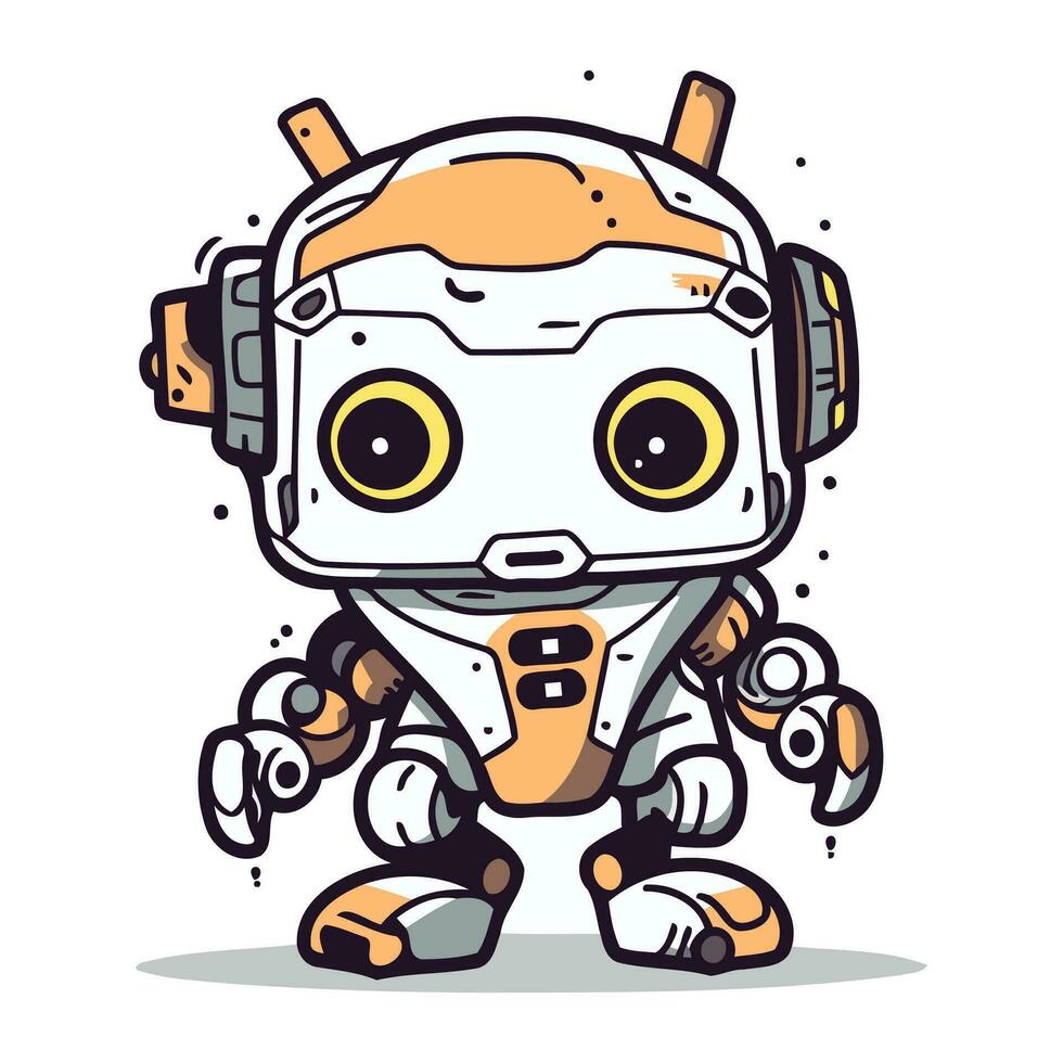 linda robot dibujos animados vector ilustración. linda robot personaje diseño.