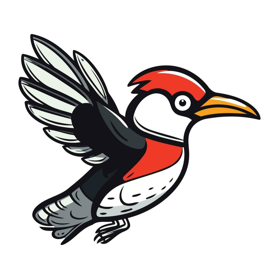 Woodpecker. Vector illustration of a woodpecker bird.