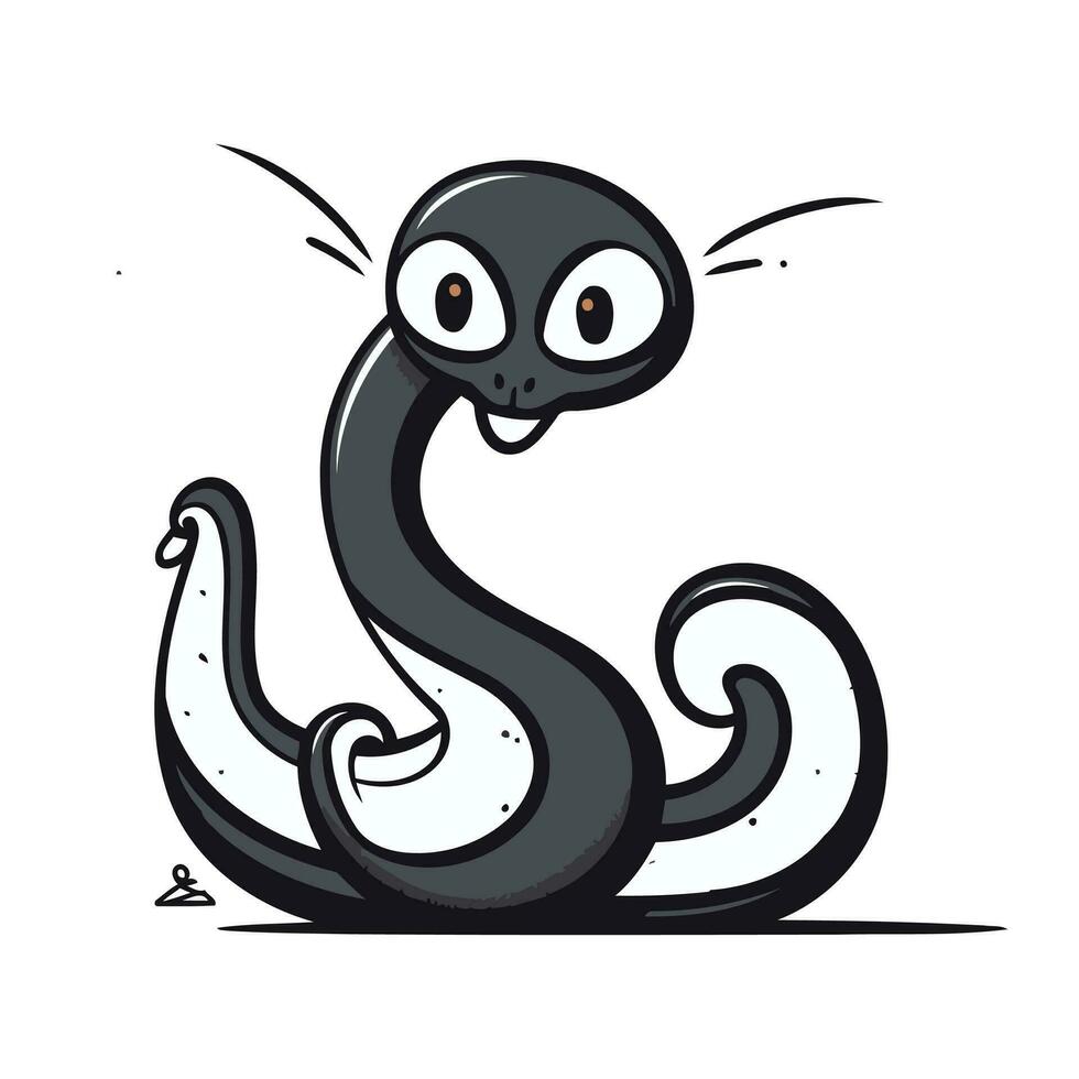 linda dibujos animados serpiente. vector ilustración. aislado en blanco antecedentes.