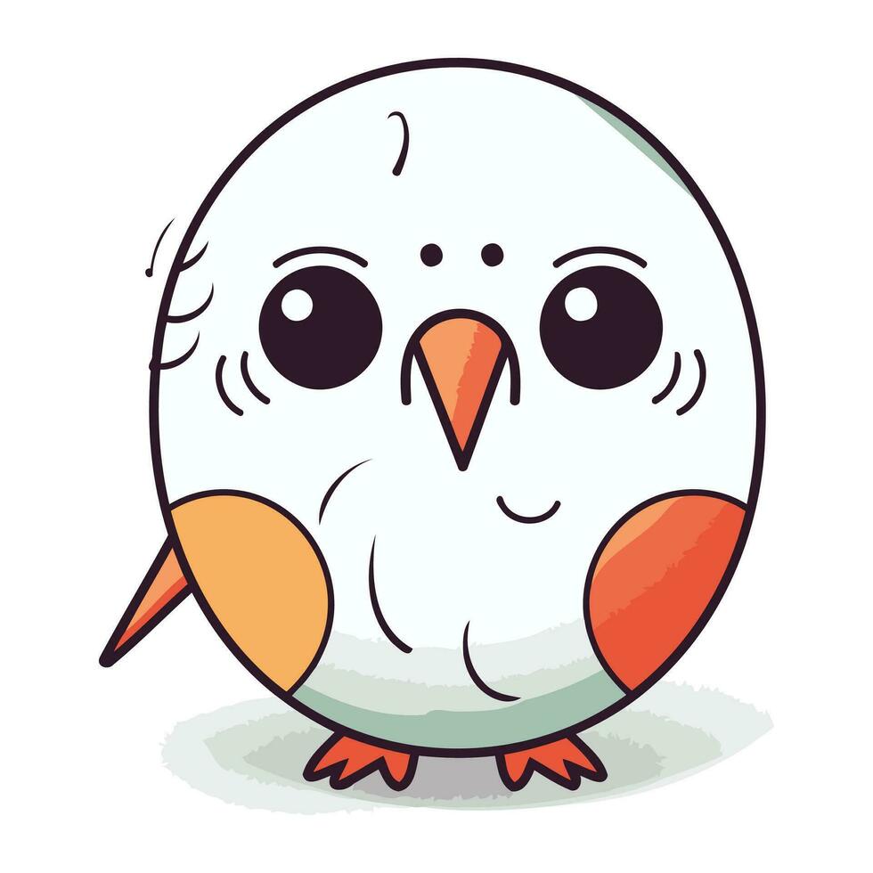 Cute bird isolated on white background. Vector illustration in cartoon style.