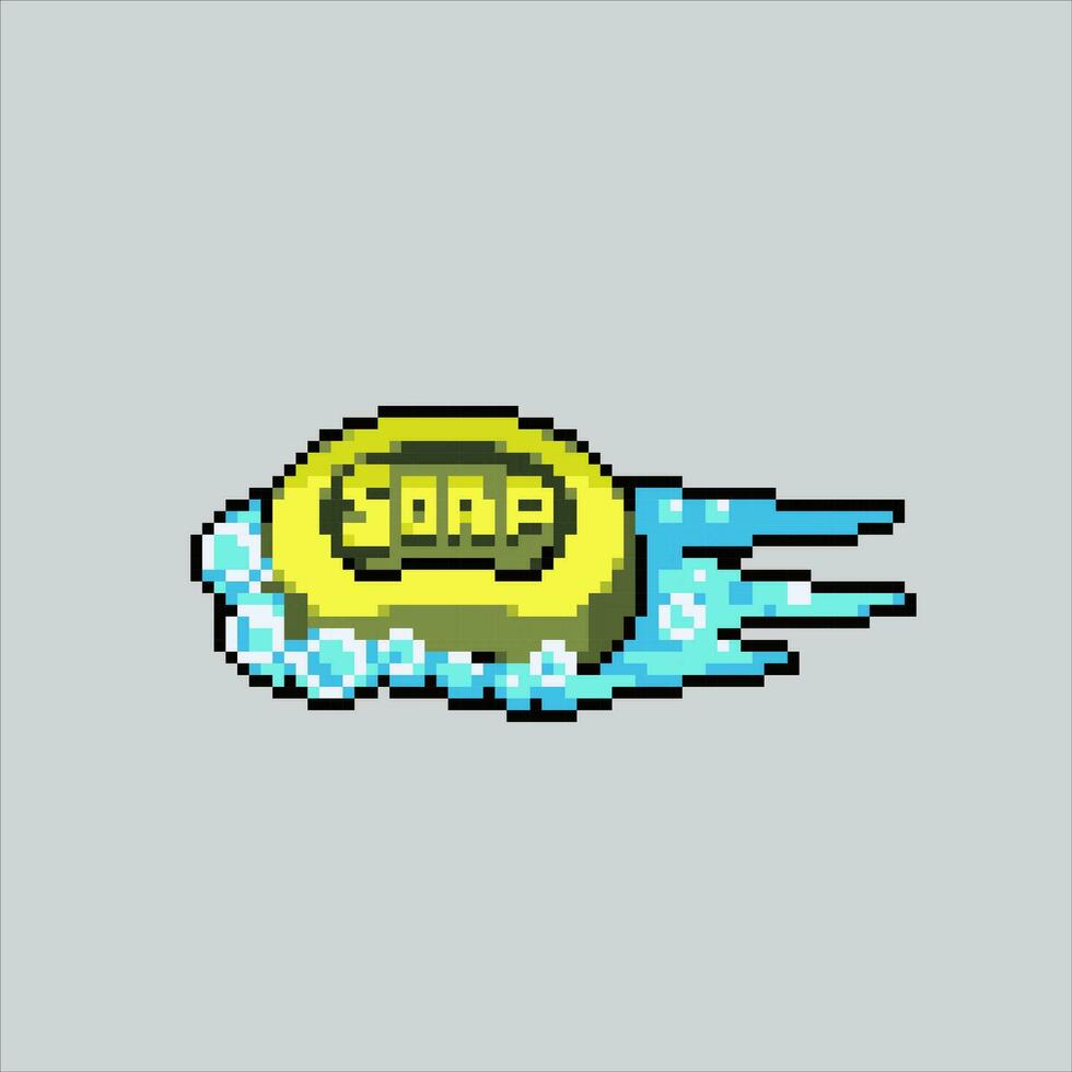 Pixel art illustration Soap. Pixelated Soap. Bathroom Soap pixelated for the pixel art game and icon for website and video game. old school retro. vector
