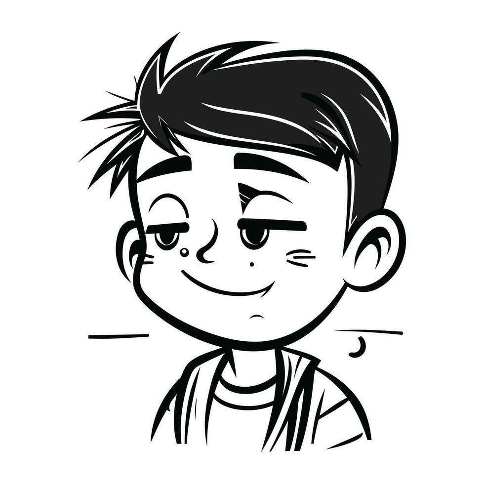 Vector illustration of a boy with a funny expression on his face.