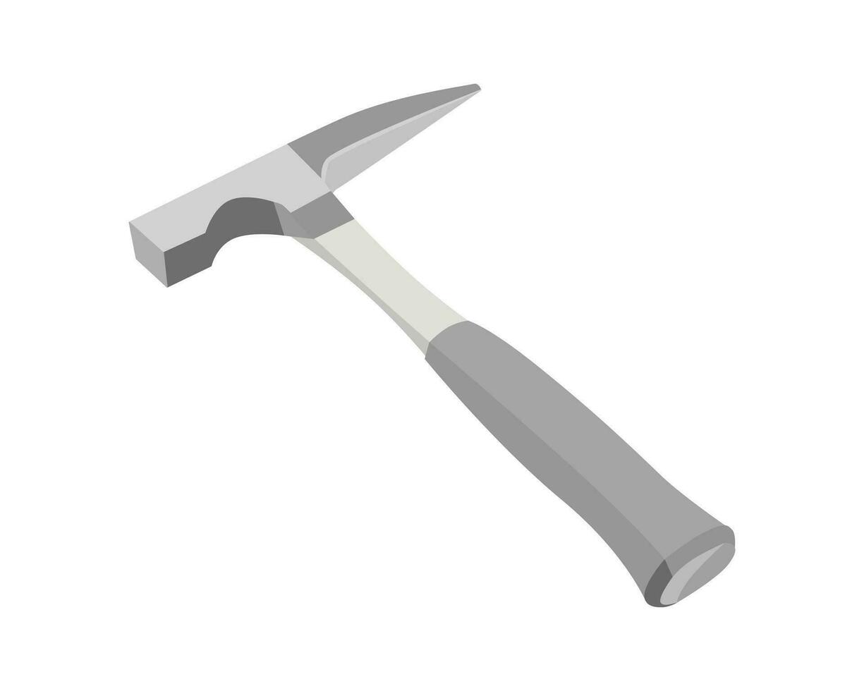 Vector Illustration pick hammer isolated on white background. Carpentry hand tools.