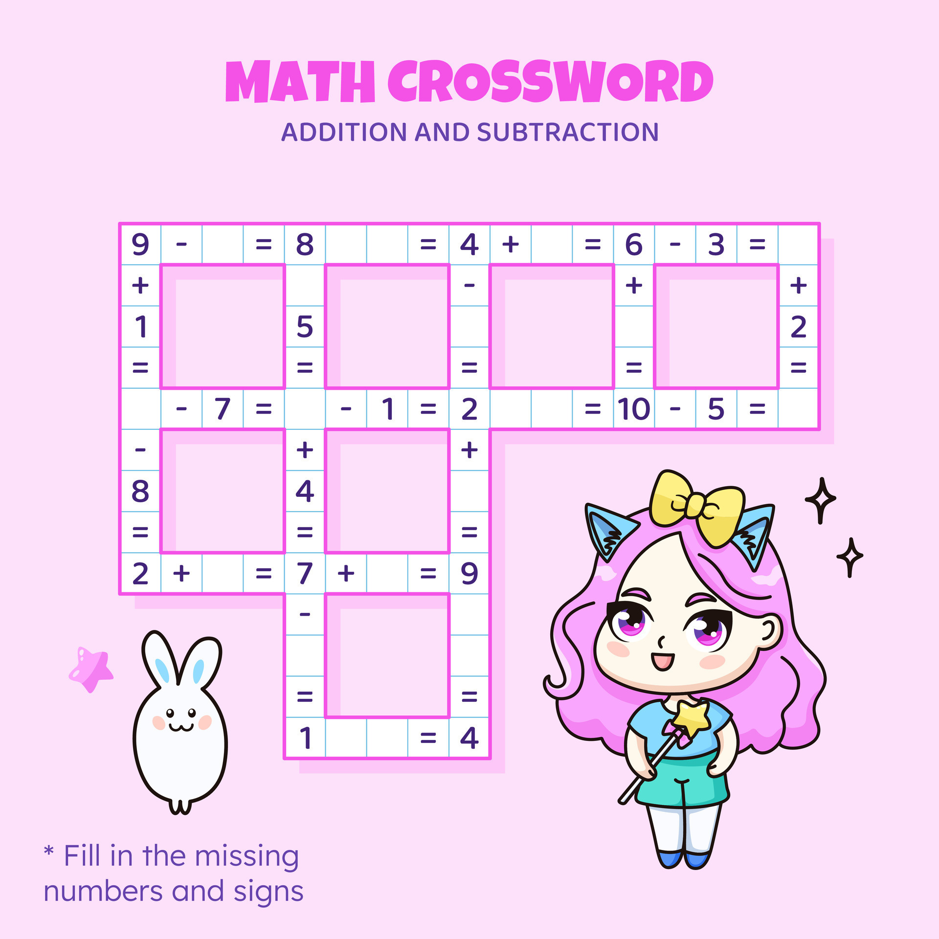 Math Crossword puzzle for kids Addition and subtraction Counting up Math Crossword puzzle for kids Addition and subtraction Counting up