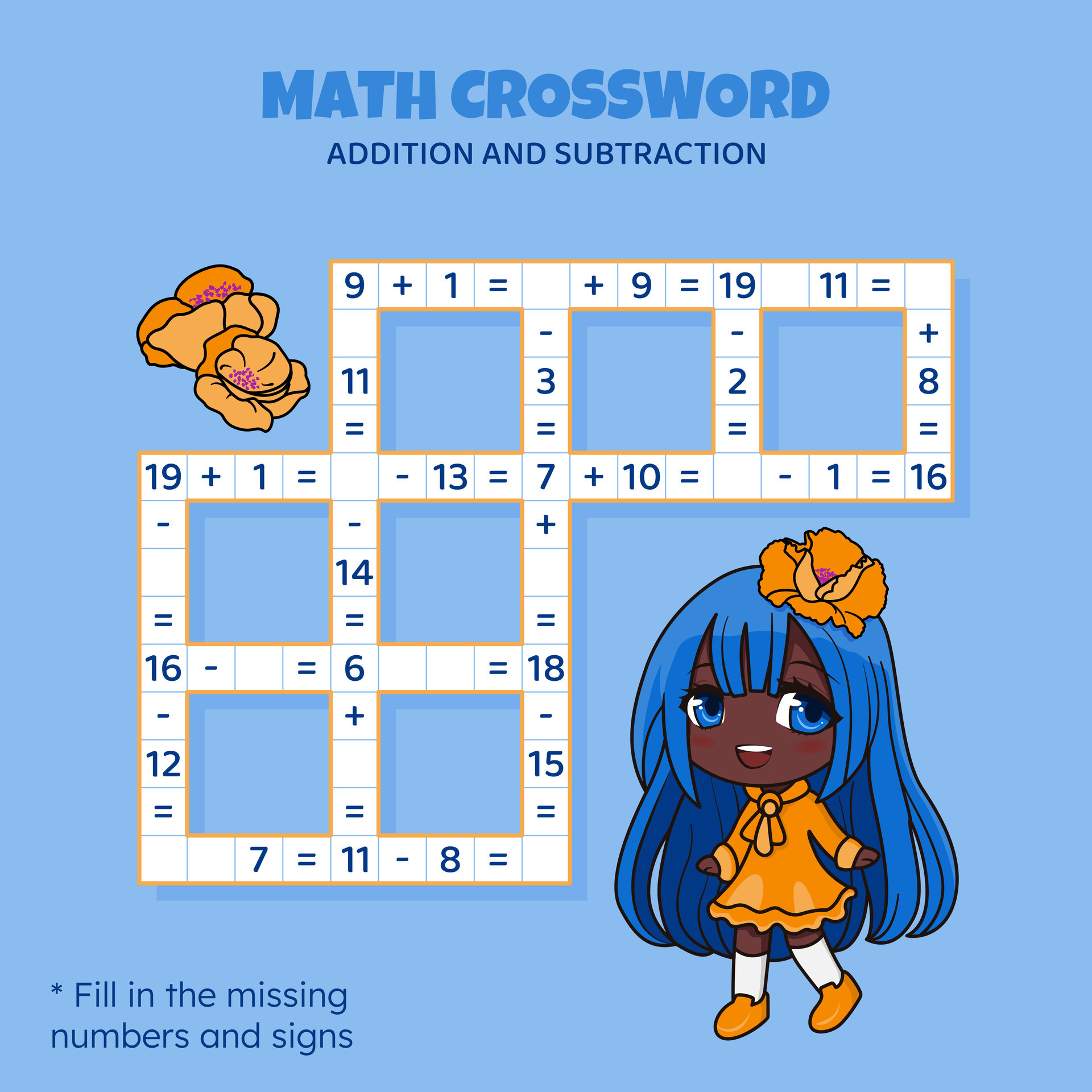 Math Crossword puzzle for kids Addition and subtraction Counting up Math Crossword puzzle for kids Addition and subtraction Counting up