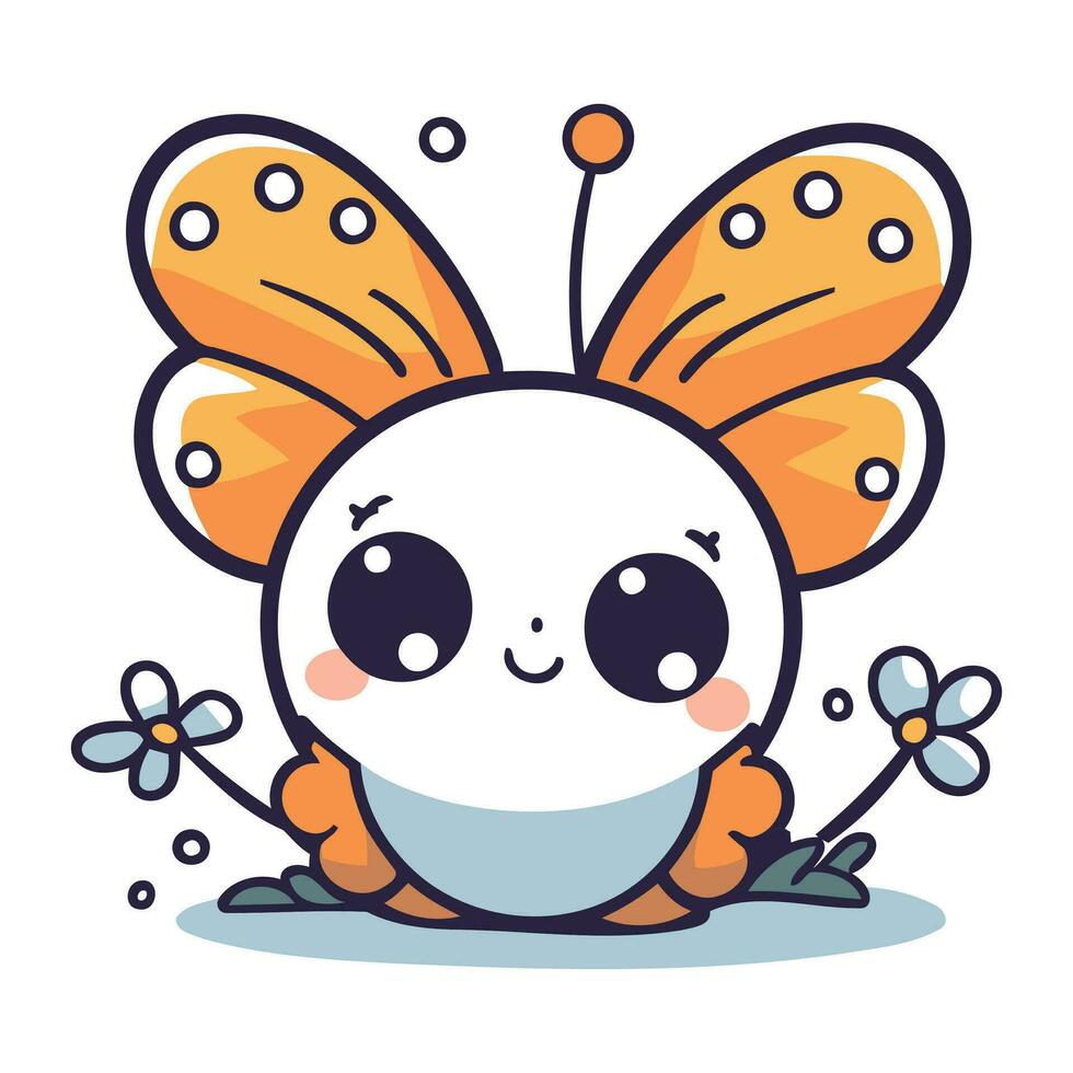 cute butterfly character design. vector illustration eps10 graphic.