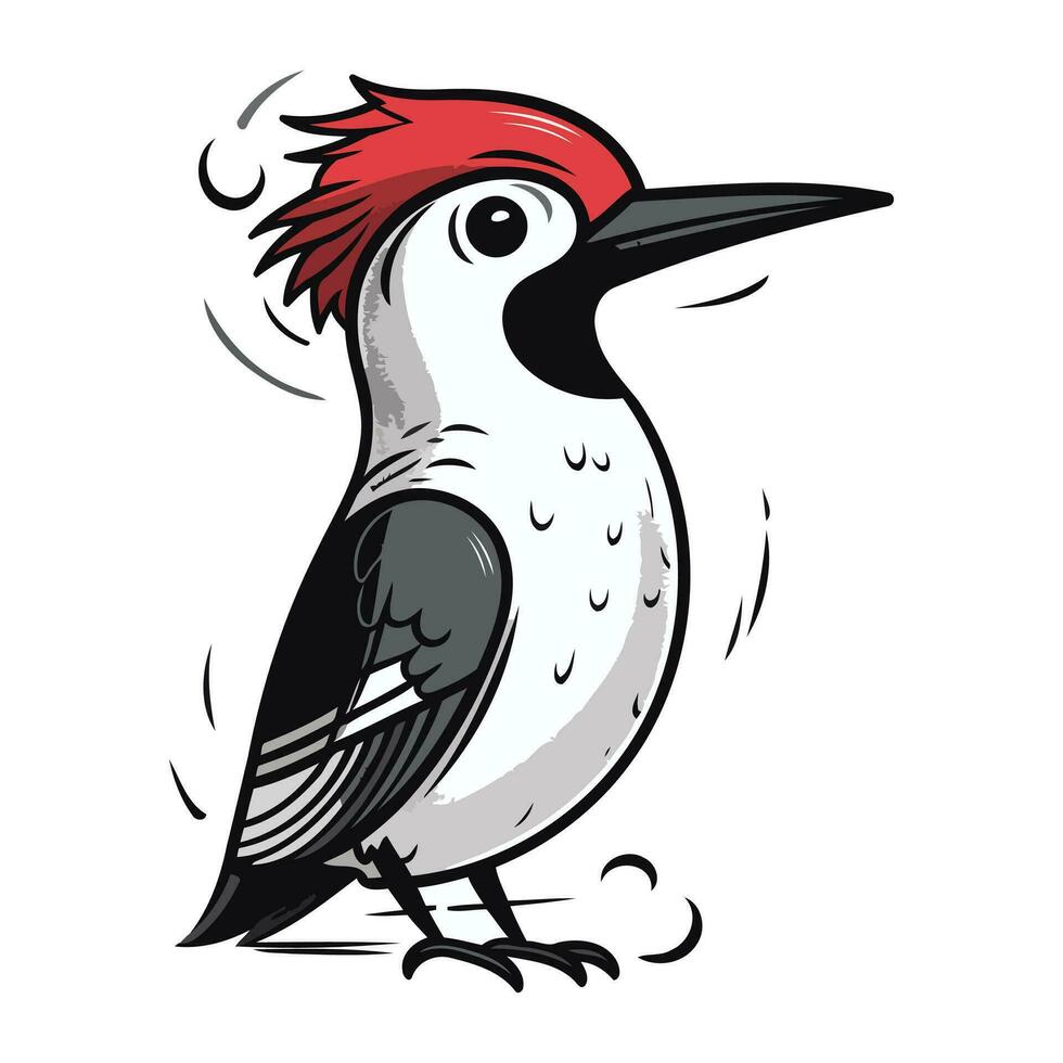 pájaro carpintero pájaro vector ilustración aislado en blanco antecedentes. pájaro carpintero en dibujos animados estilo.