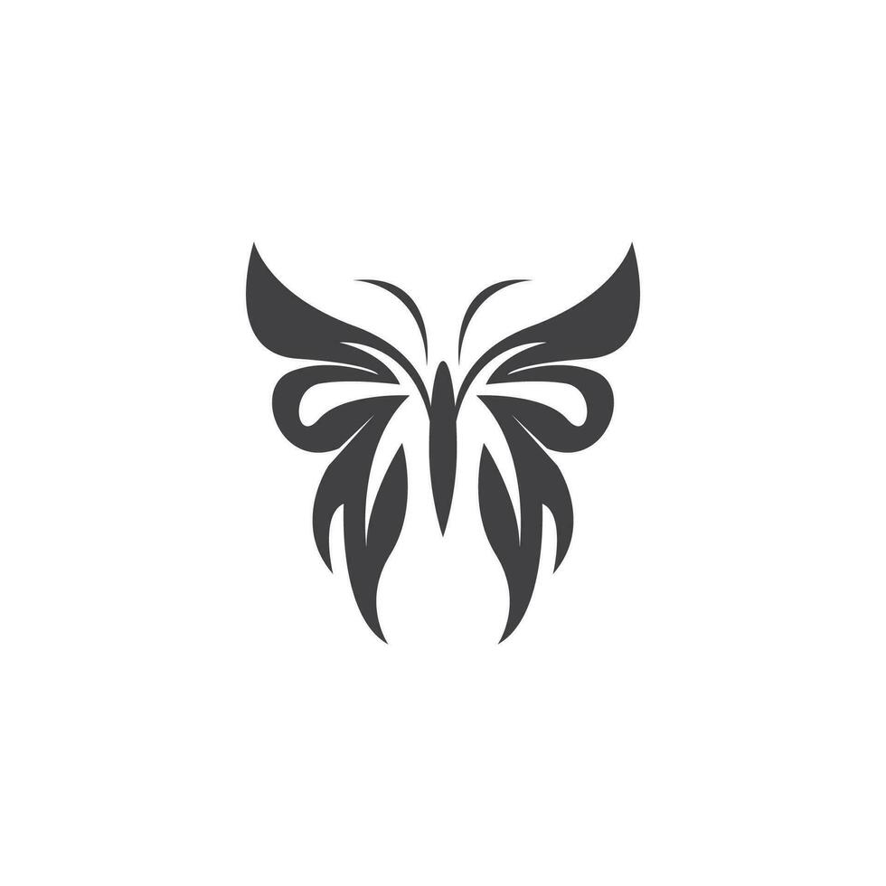 Black silhouette butterfly icon and symbol template vector