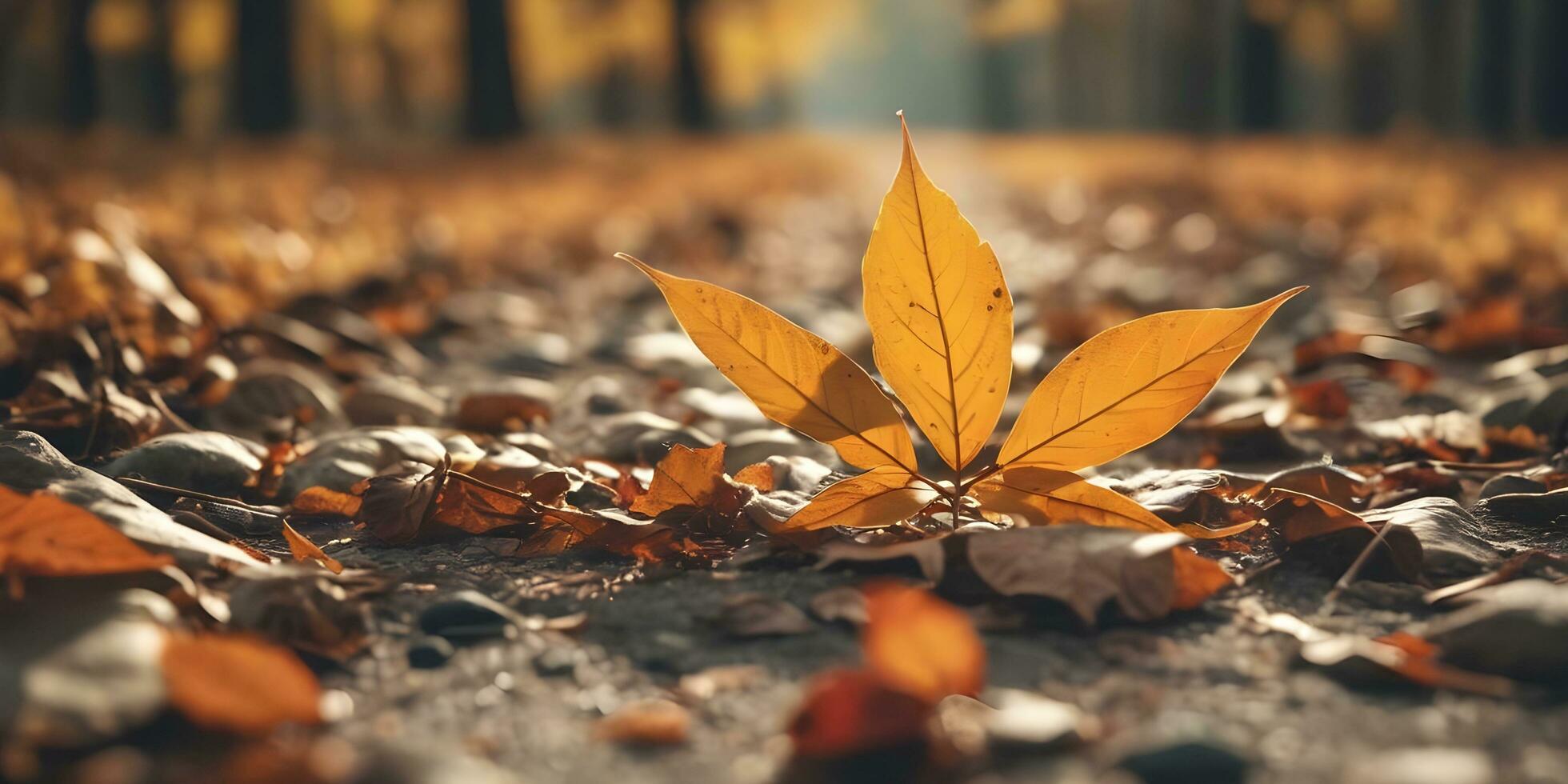 autumn season leafs plant scene ai generated photo