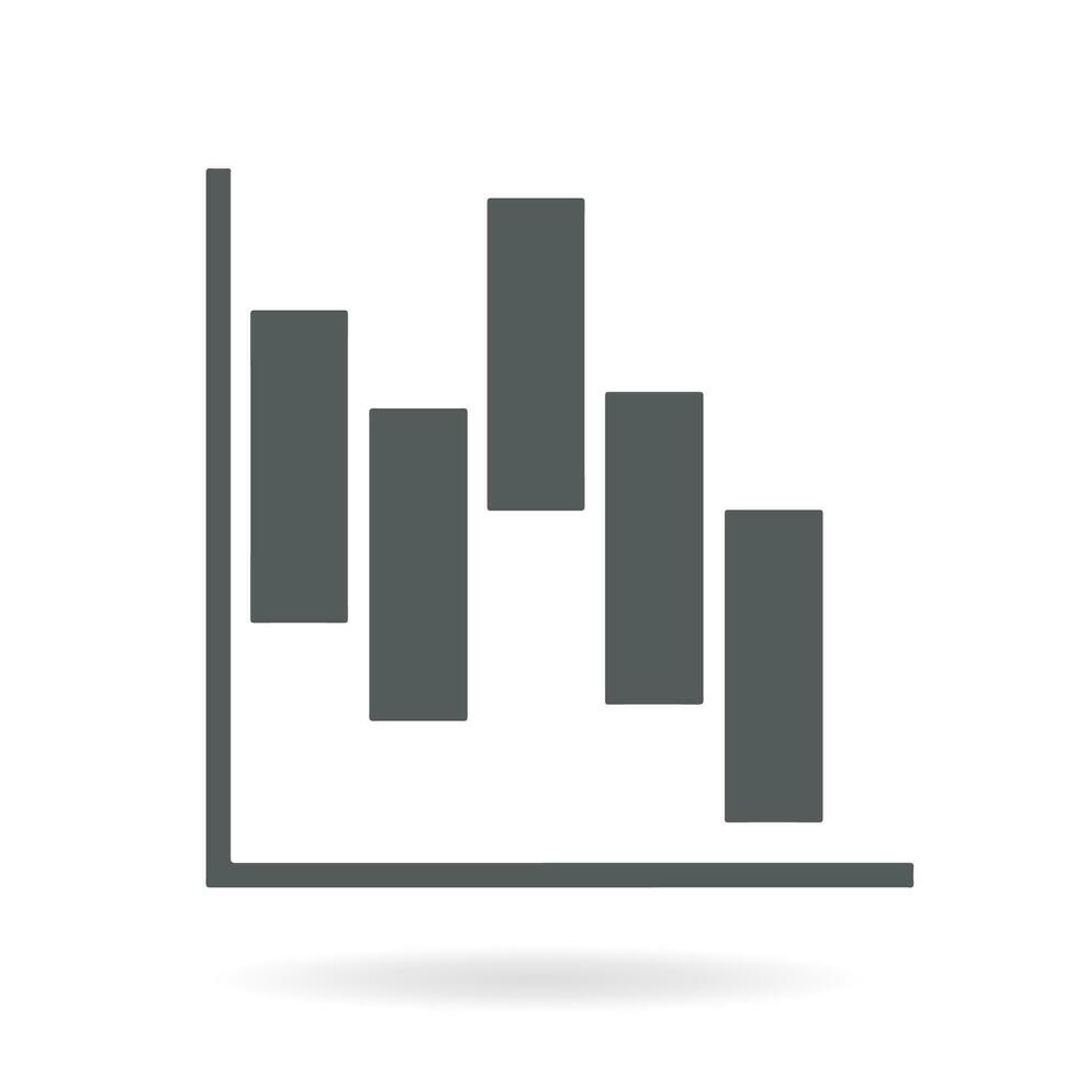 financiero gráfico iconos conjunto de histograma grafico. crecimiento, comercio y inversión cuadro. valores intercambio, candelero y financiero diagrama grafico. vector