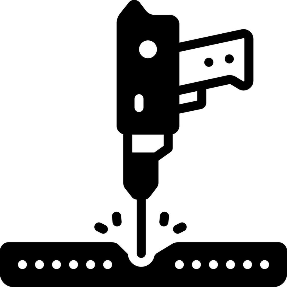 solid icon for drilling vector
