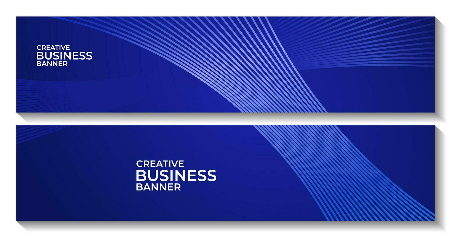 set of banners with abstract dark blue background with dynamic glowing lines vector