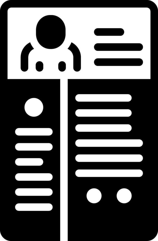 solid icon for resumes vector