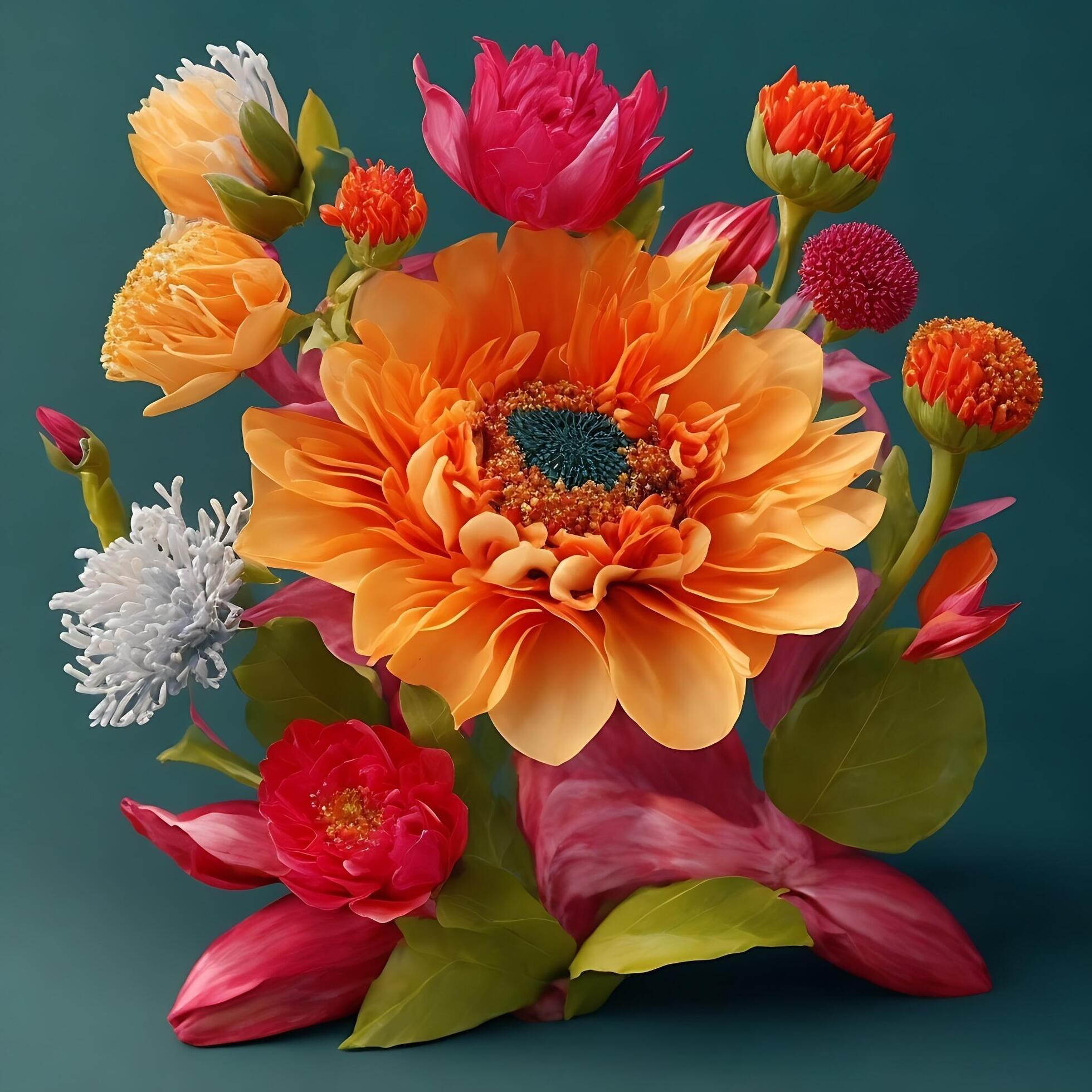 abstract background. colorful flower art background. Wallpaper. AI generated images 33287273