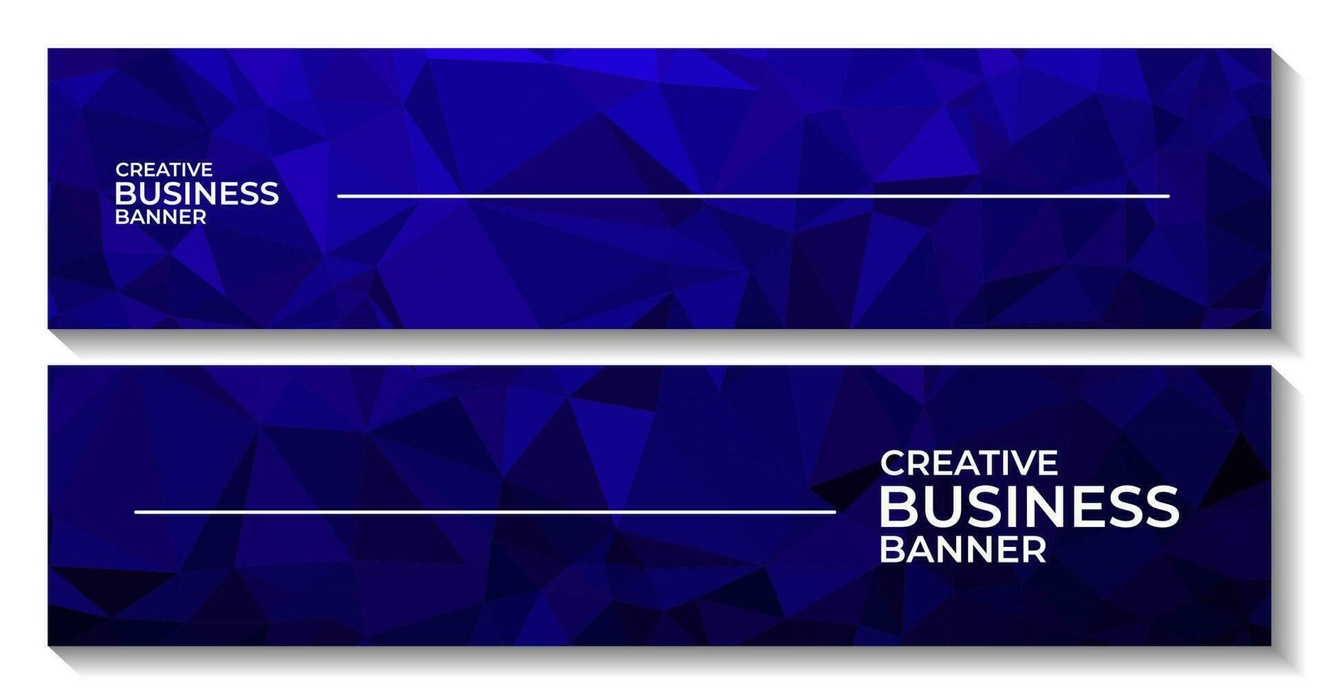 set of banners with abstract modern triangles blue background vector