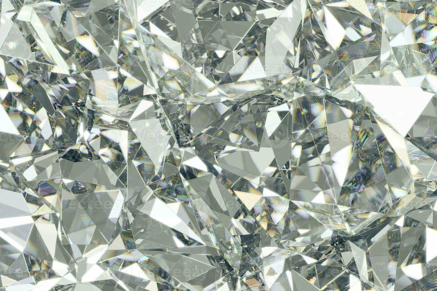 Luxury Abstract Realistic Crystals Texture with Prism Spectrum Caustic Reflection Close Up Background 3D rendering photo