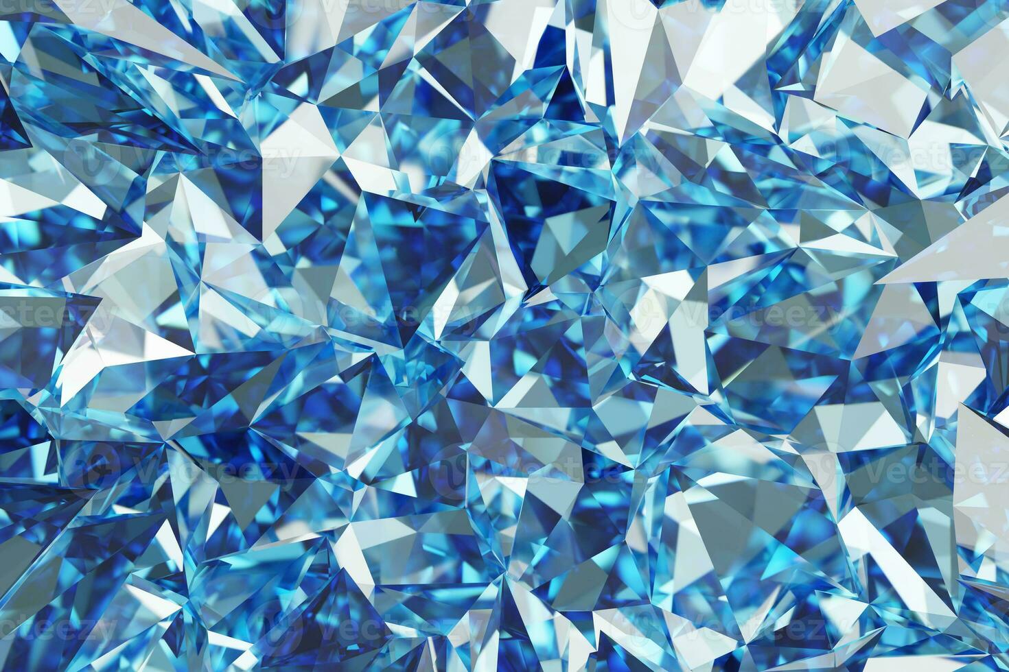 Abstract Blue Diamond Texture Crystal Close-Up Background, 3D rendering photo