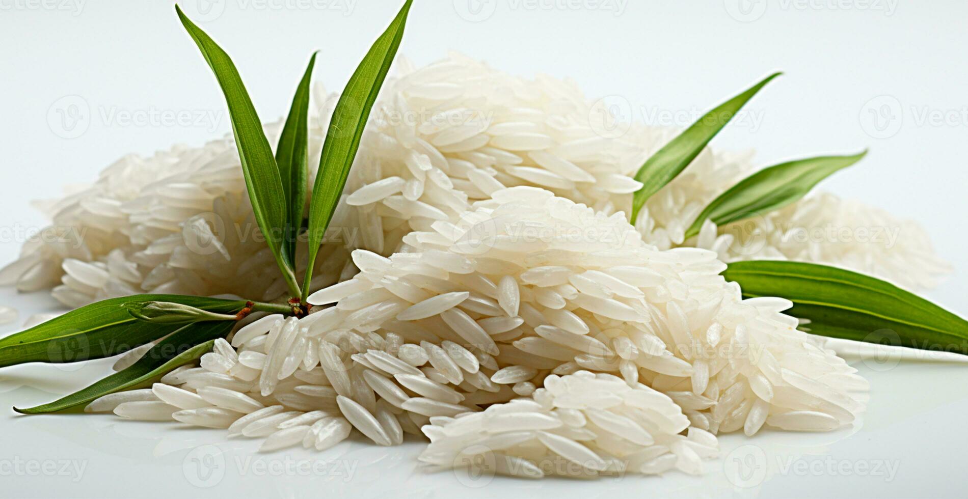 White long grain rice - AI generated image photo