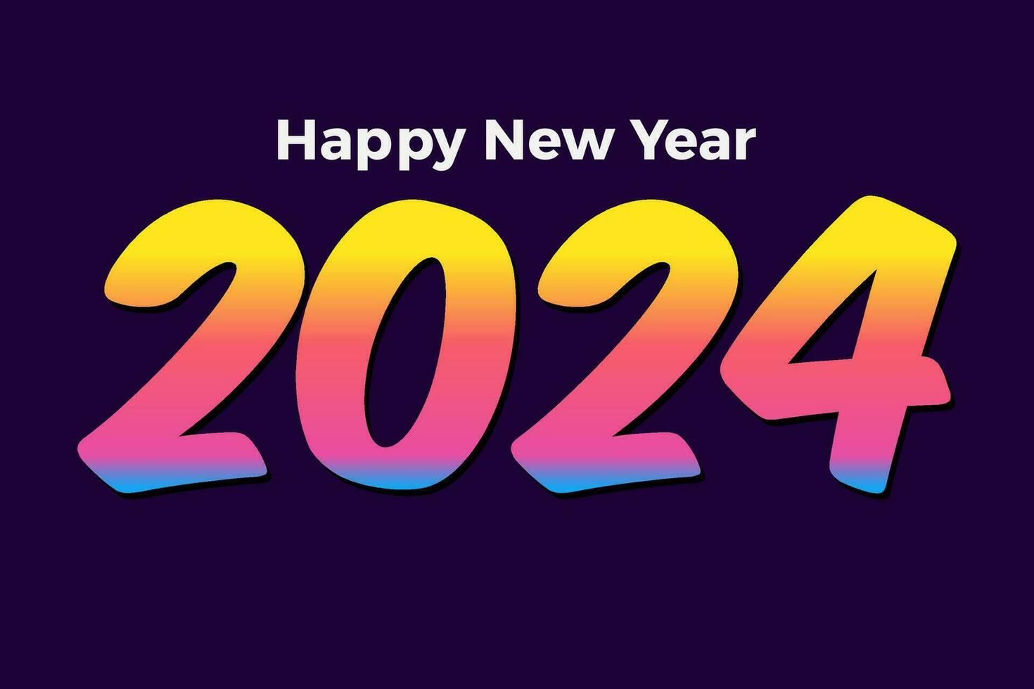 2024 contento nuevo año texto diseño. 2024 número diseño modelo. símbolos 2024 contento nuevo año. vector ilustración con vistoso diseño.
