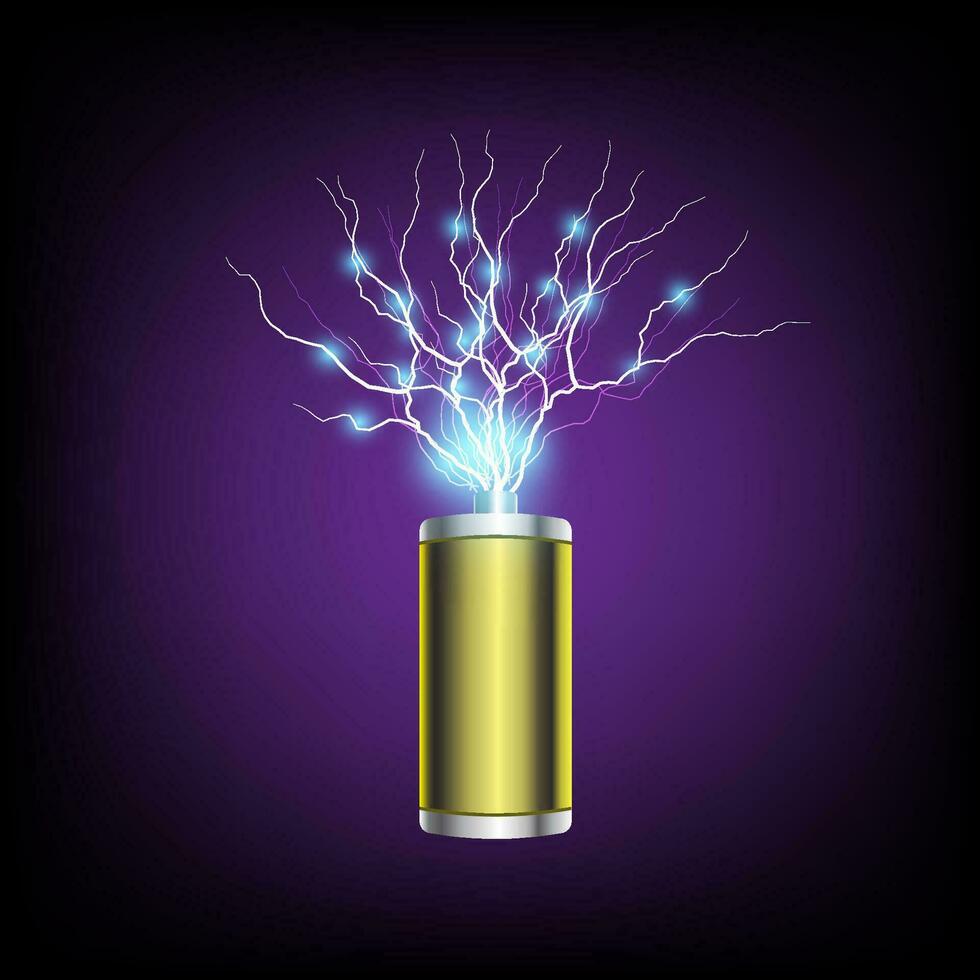 Abstract vector Battery. Creative dynamic element, light lines Illustrations.