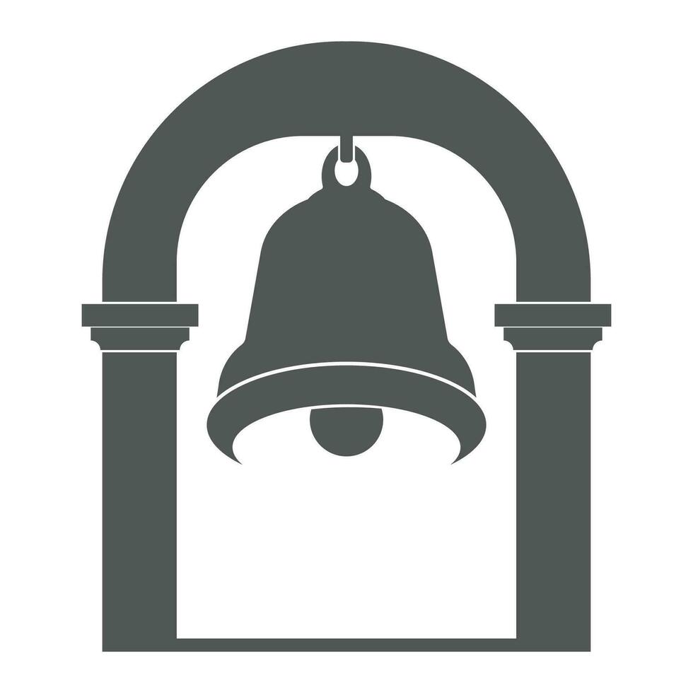 campana y portón logo ilustración. vector