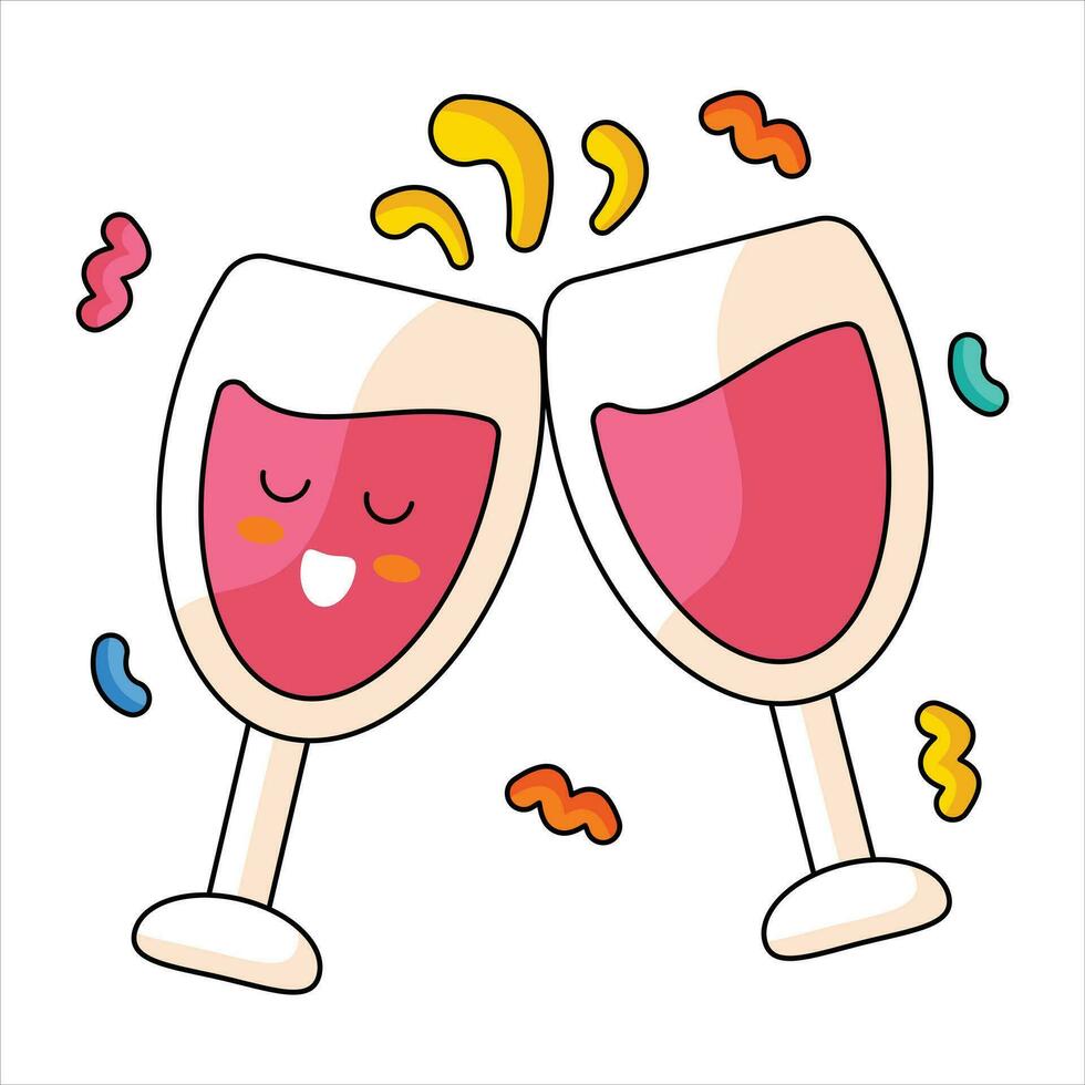 Cheers Cute Vector Sticker