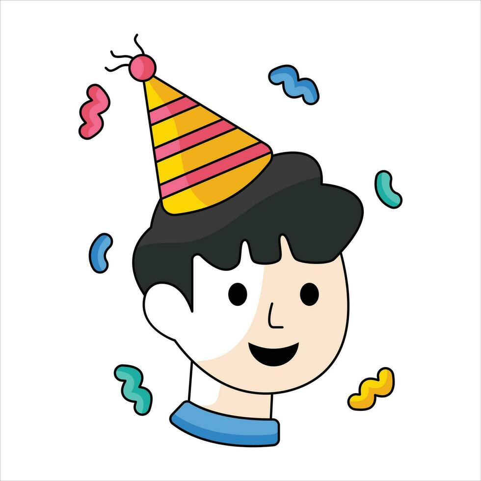 Birthday Man Cute Vector Sticker