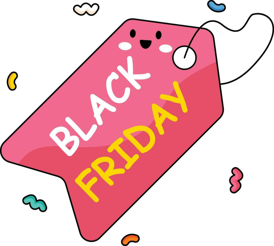 Black friday Tag Cute Vector Sticker