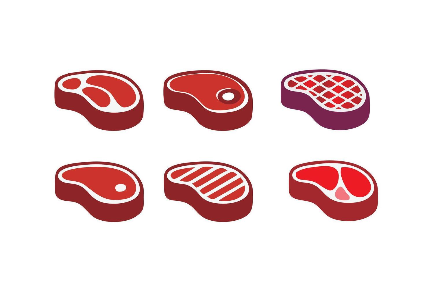 illustration of fresh fork steak meat, grilled bbq vector