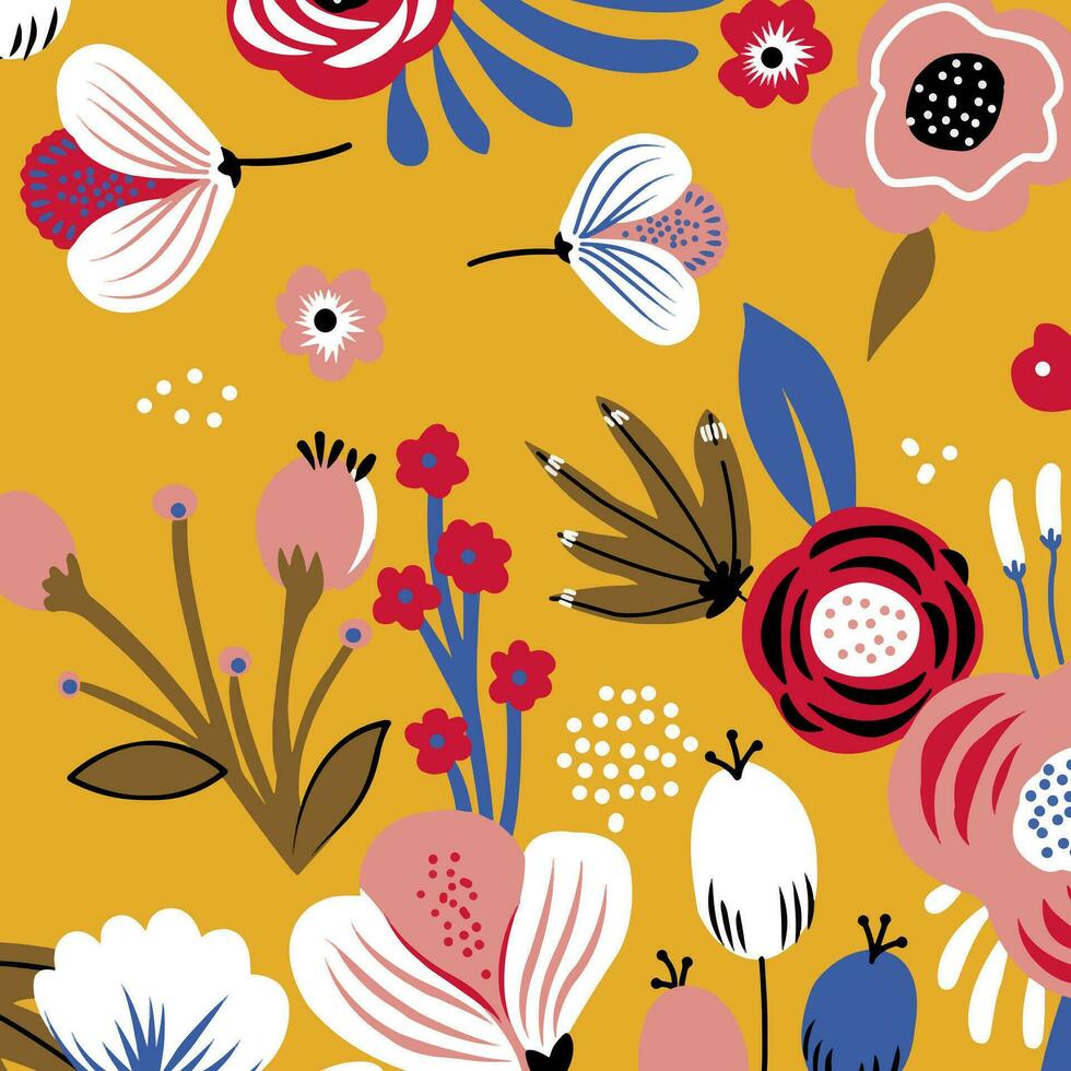 floral abstract pattern suitable for textile and printing needs vector