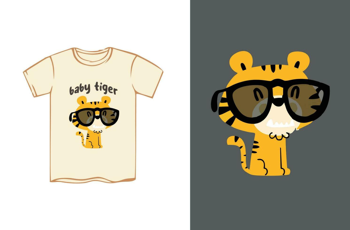 para niños ropa diseño, gato personaje vistiendo Gafas de sol vector