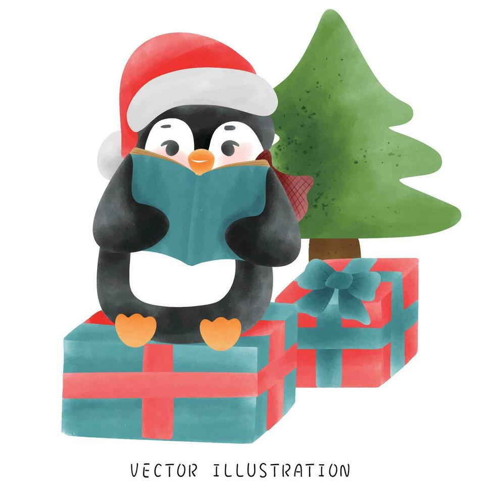 Hand Drawn Santa Claus and Festive Christmas Illustration vector