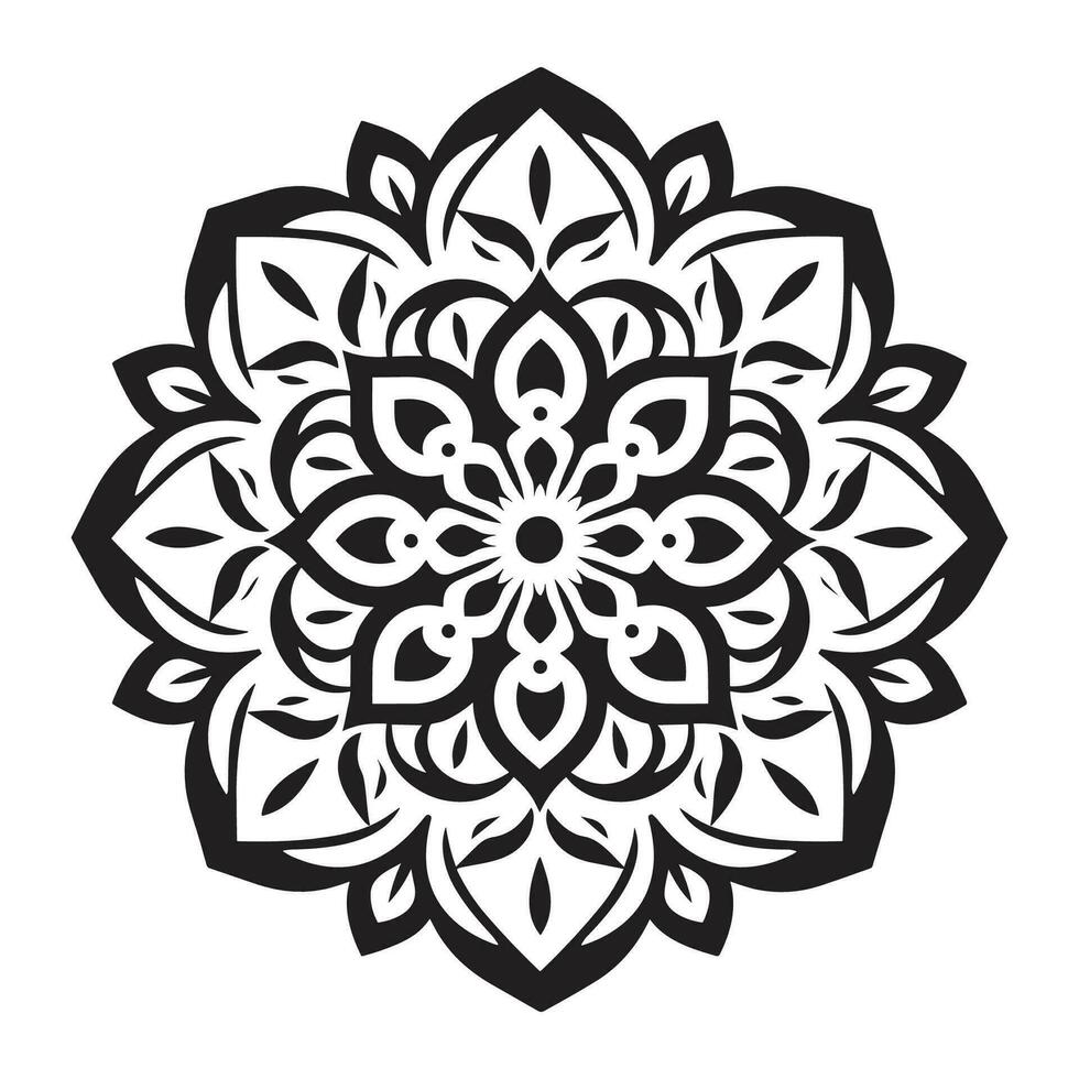 Floral Mandala Art vector Icon isolated on a White Background, boho mandala, Arabic mandala, mandala silhouette