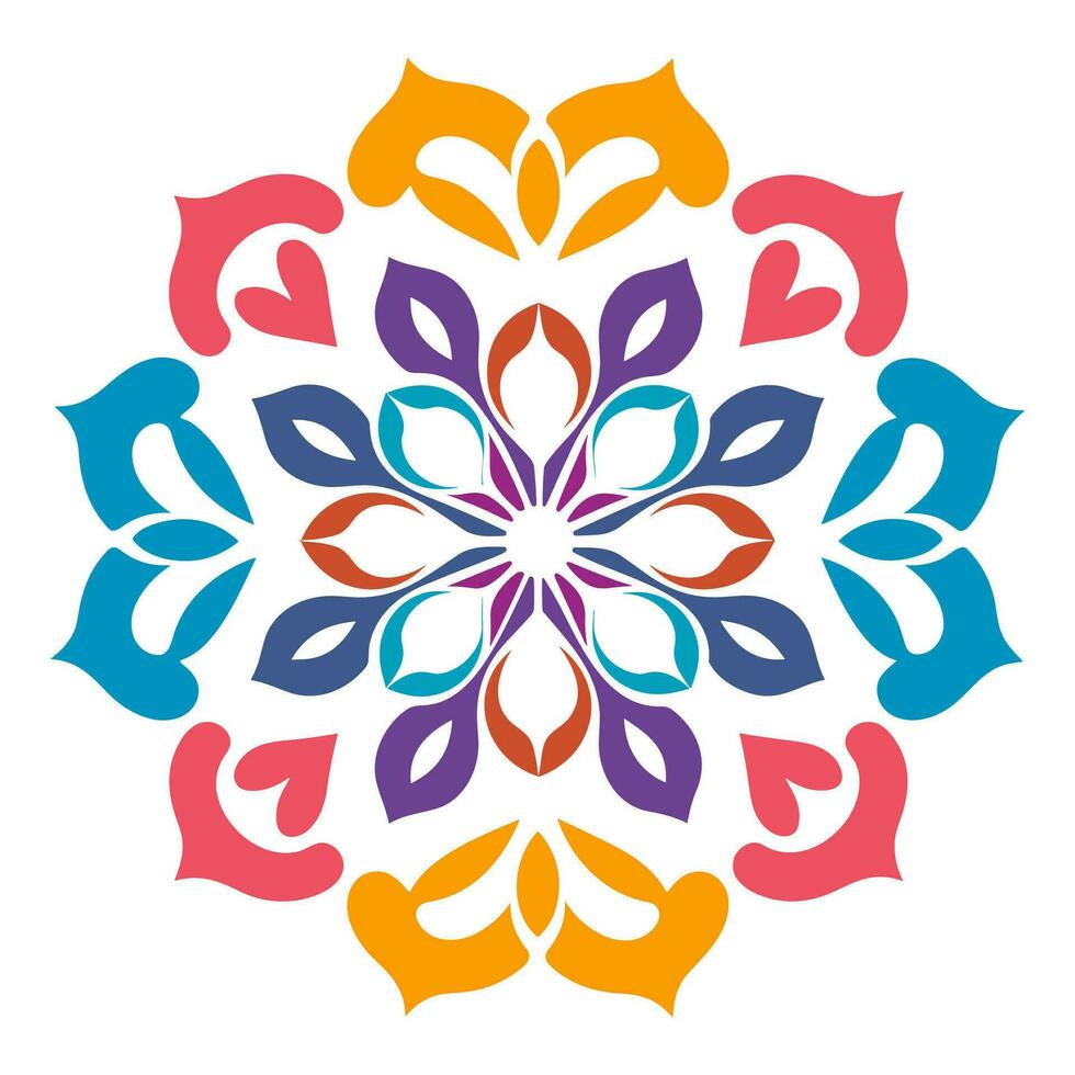 Gradient Mandala Art vector Icon isolated on a White Background, Islamic mandala, Circle Colorful mandala