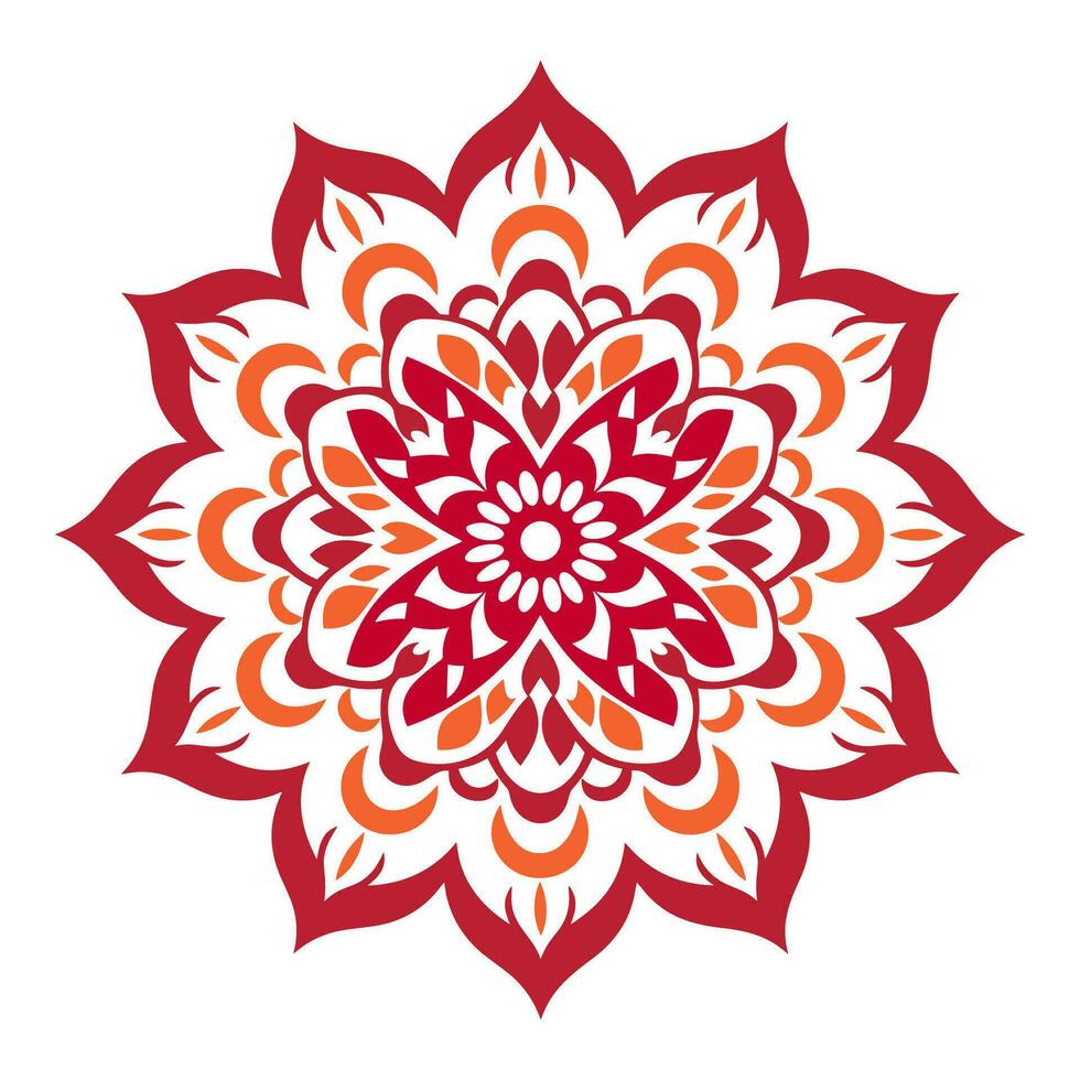Colorful Gradient Mandala Art vector Icon isolated on a White Background, Islamic mandala, Circle mandala