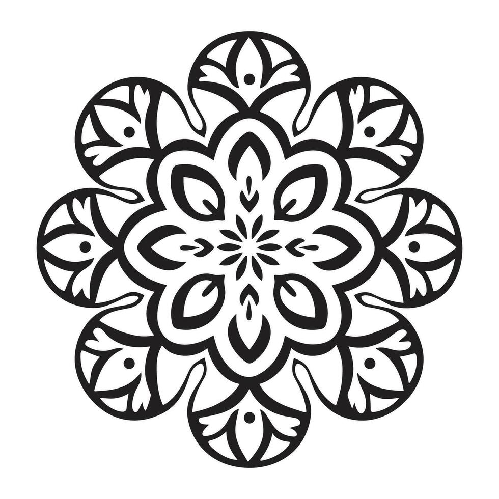 floral mandala Arte vector icono aislado en un blanco fondo, boho mándala, Arábica mándala, mandala silueta