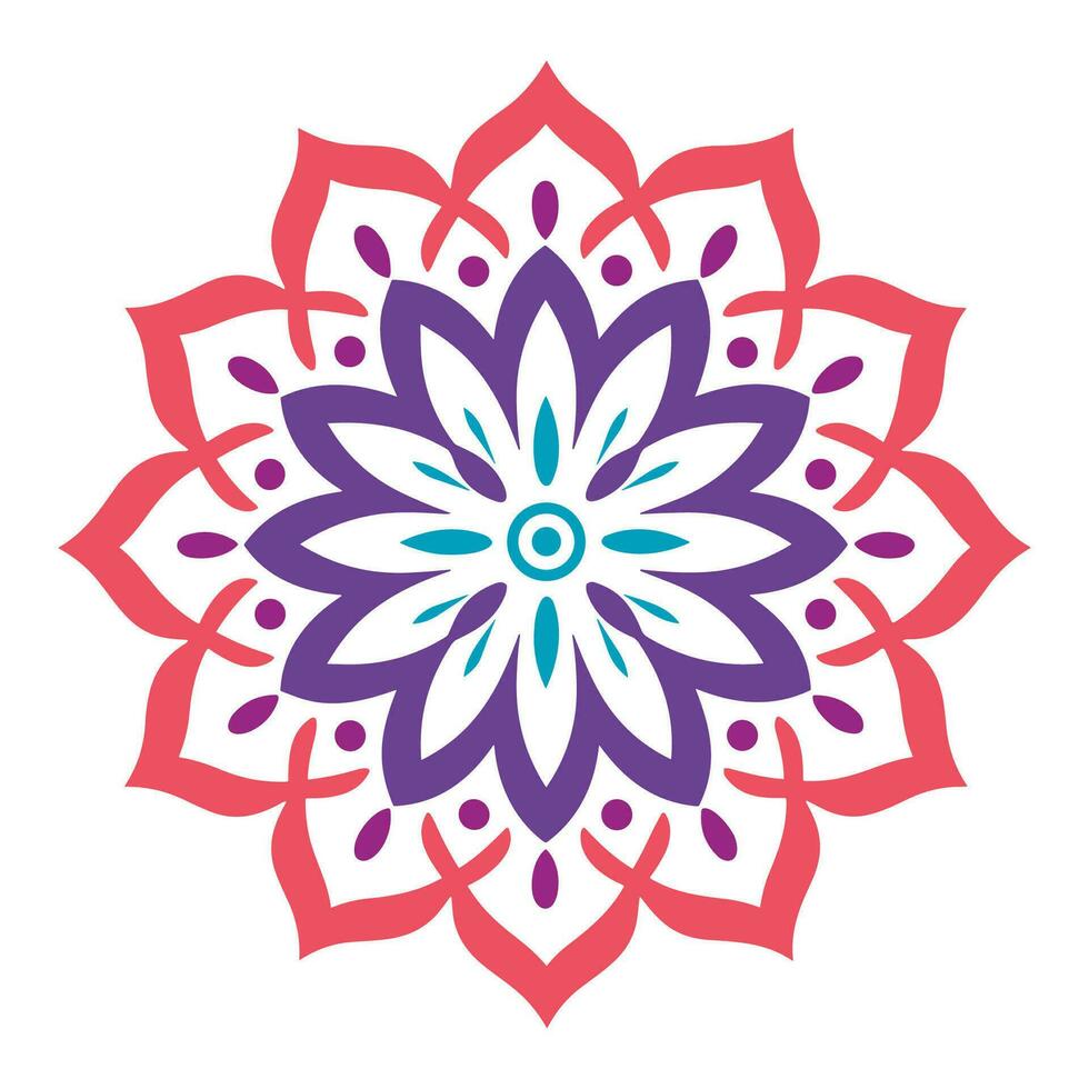 gratis degradado mandala Arte vector icono aislado en un blanco fondo, islámico mándala, circulo vistoso mandala