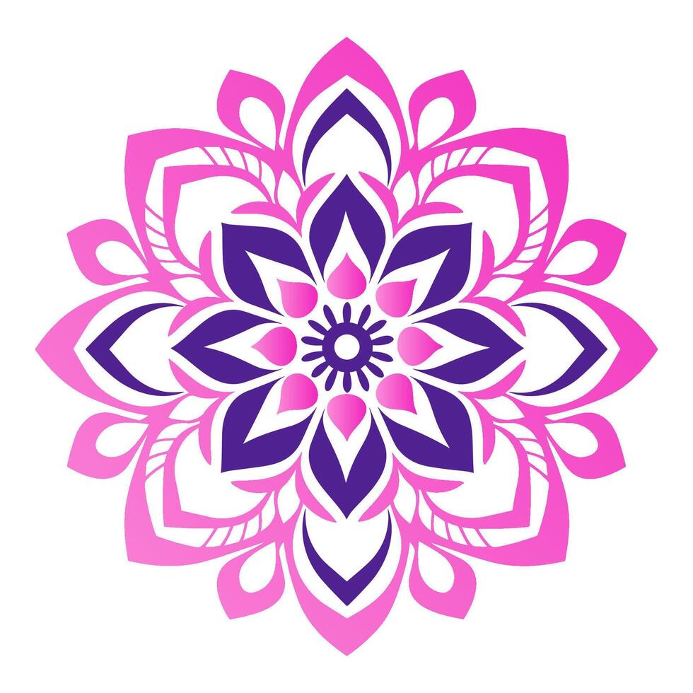 gratis degradado mandala Arte vector icono aislado en un blanco fondo, islámico mándala, circulo vistoso mandala