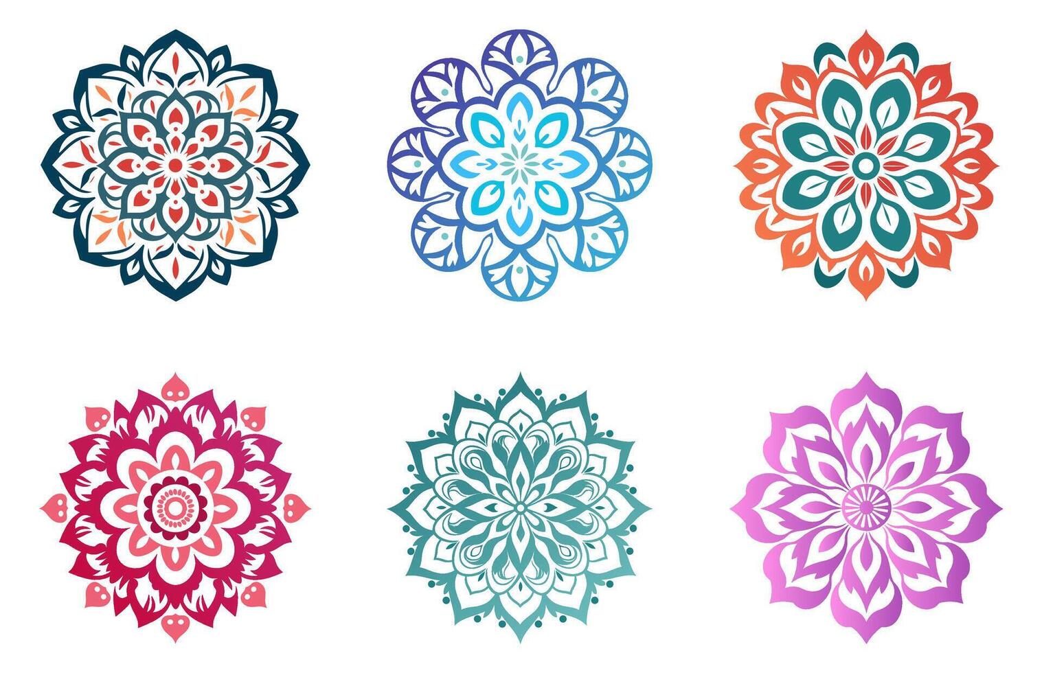 Free Colorful Vector Mandala design floral mandala art, Vintage Circle Mandala art vector illustration Bundle, Simple and minimal beautiful mandala vector drawing, Ornamental luxury mandala pattern