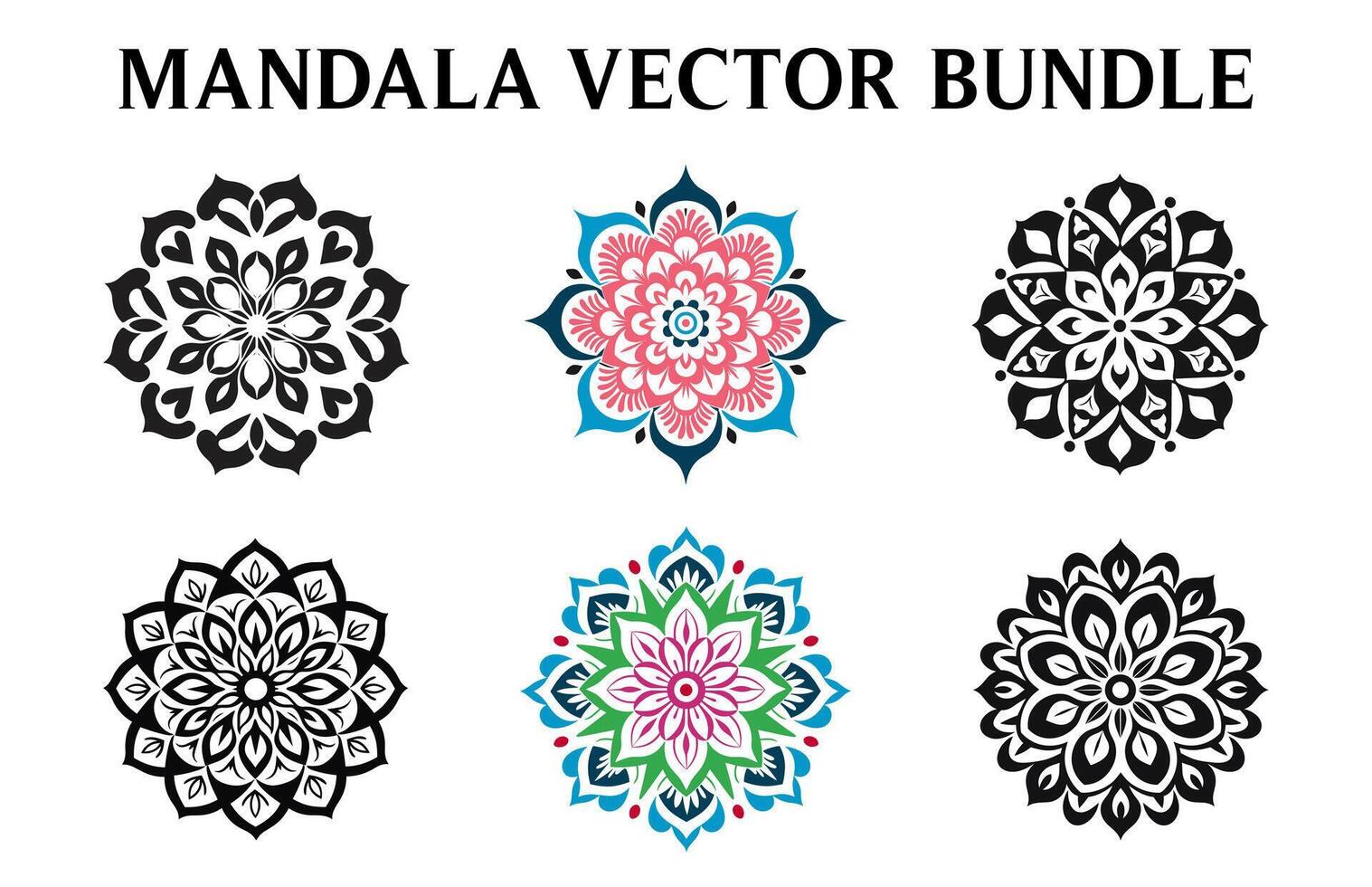 gratis vector floral mandala Arte diseño colocar, Clásico circulo mandala Arte vector ilustración manojo, sencillo y mínimo hermosa mandala icono